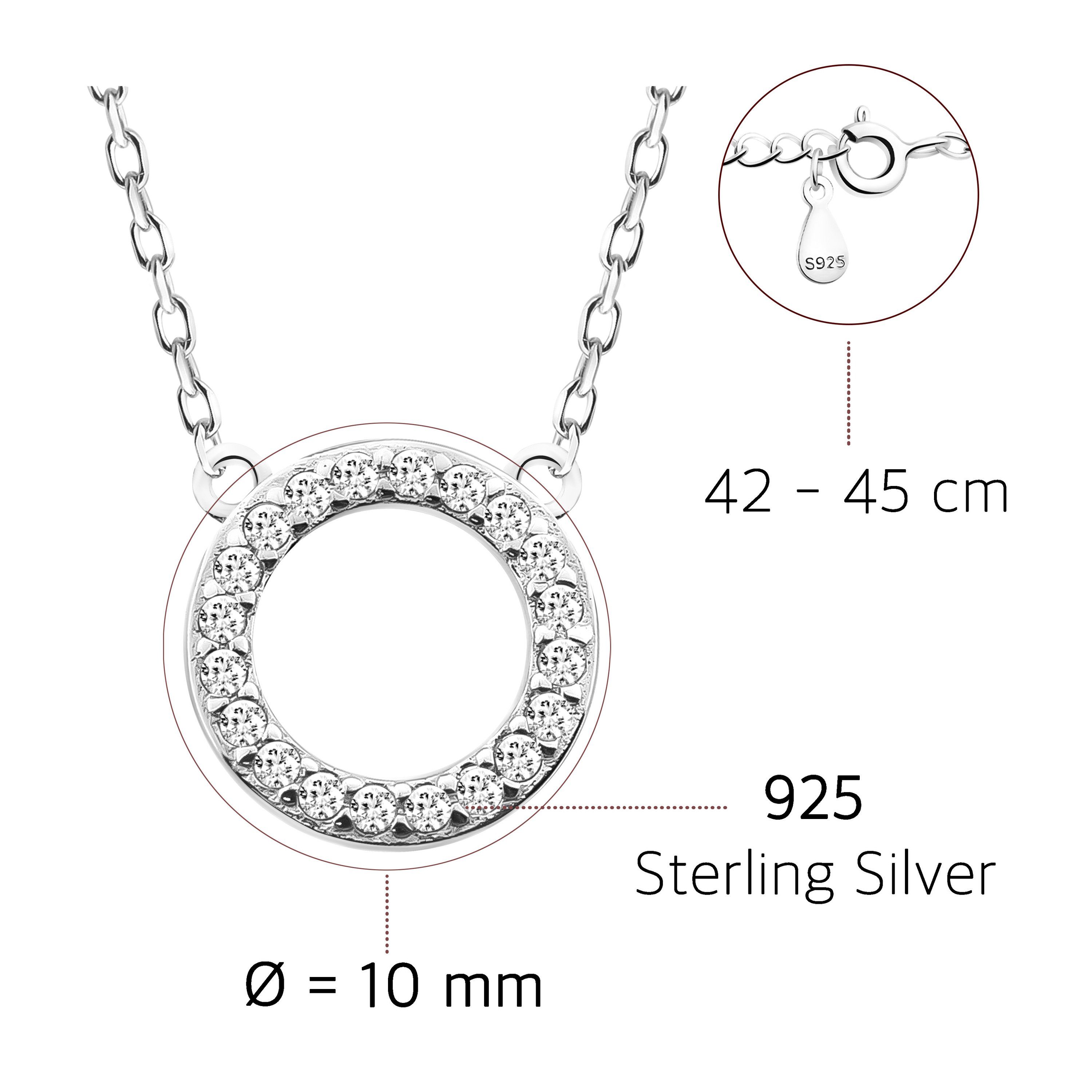 mit Sofia 925 Kette Schmuck Kreis, Silber Damen Milani Anhänger