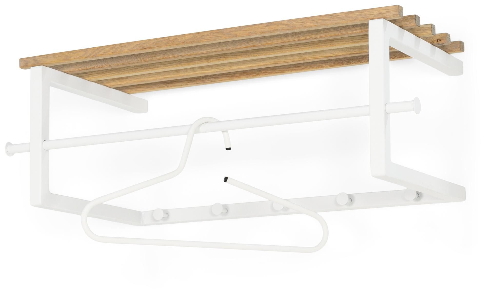 Spinder Design Wandgarderobe Garderobe Wandgarderobe MARCO Metall Weiß mit Hutablage von Spinder