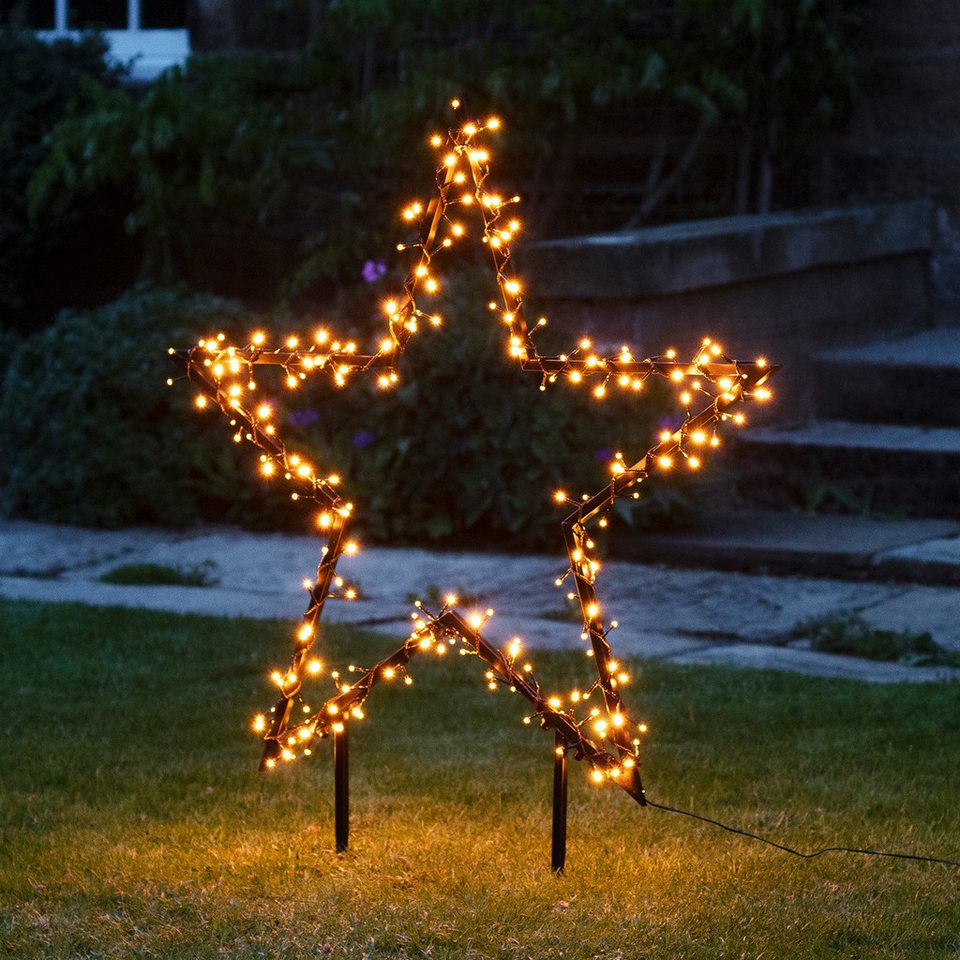 Rusty Stern Light Lights4fun LED Stern 90cm Cluster LED Stern Warmweiß