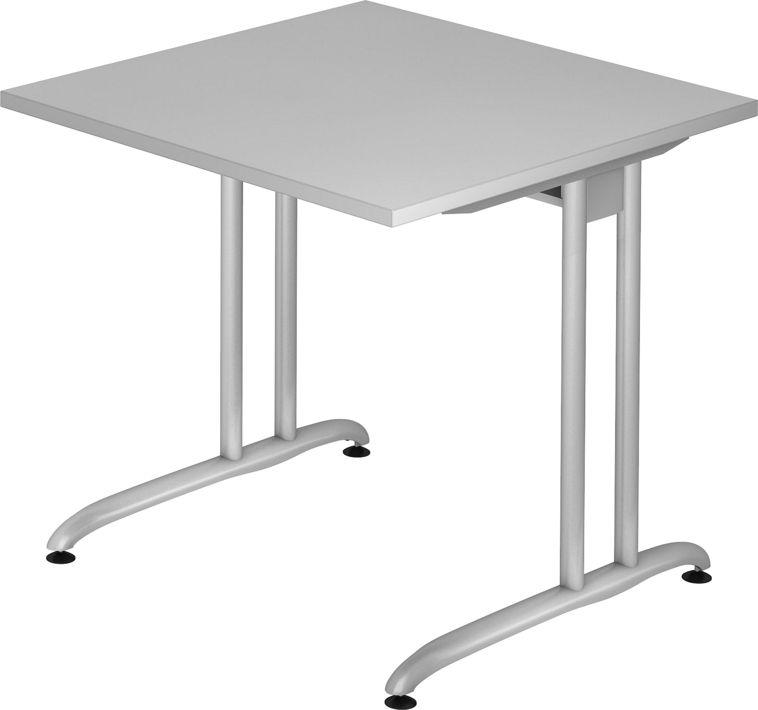 bümö Schreibtisch Schreibtisch Serie-B, Quadrat: 80 x 80 cm - Dekor: Grau
