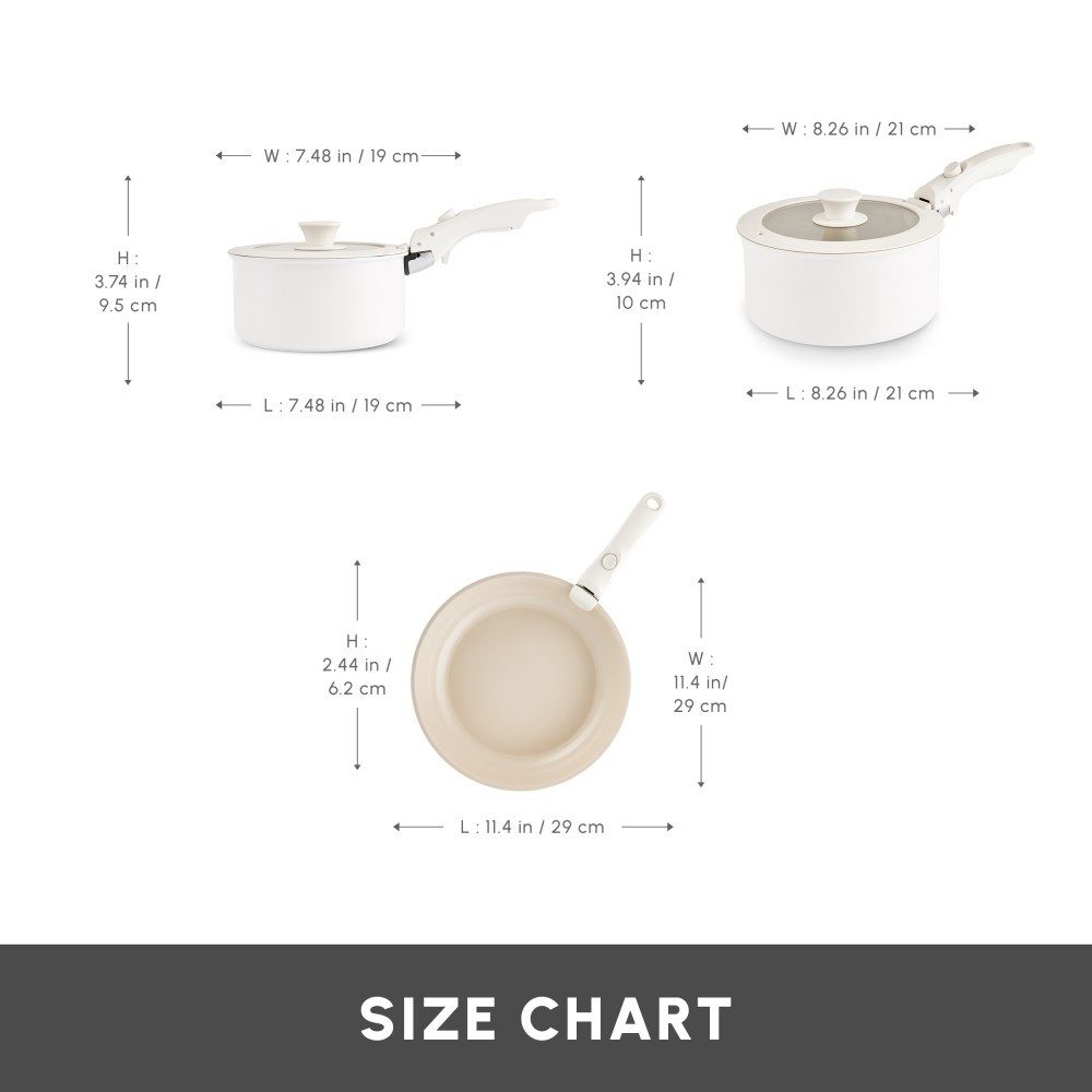 Karaca Topf-Set Karaca Comfort Keramik Kochgeschirrset, 6-teilig, PFAS-frei, Krem