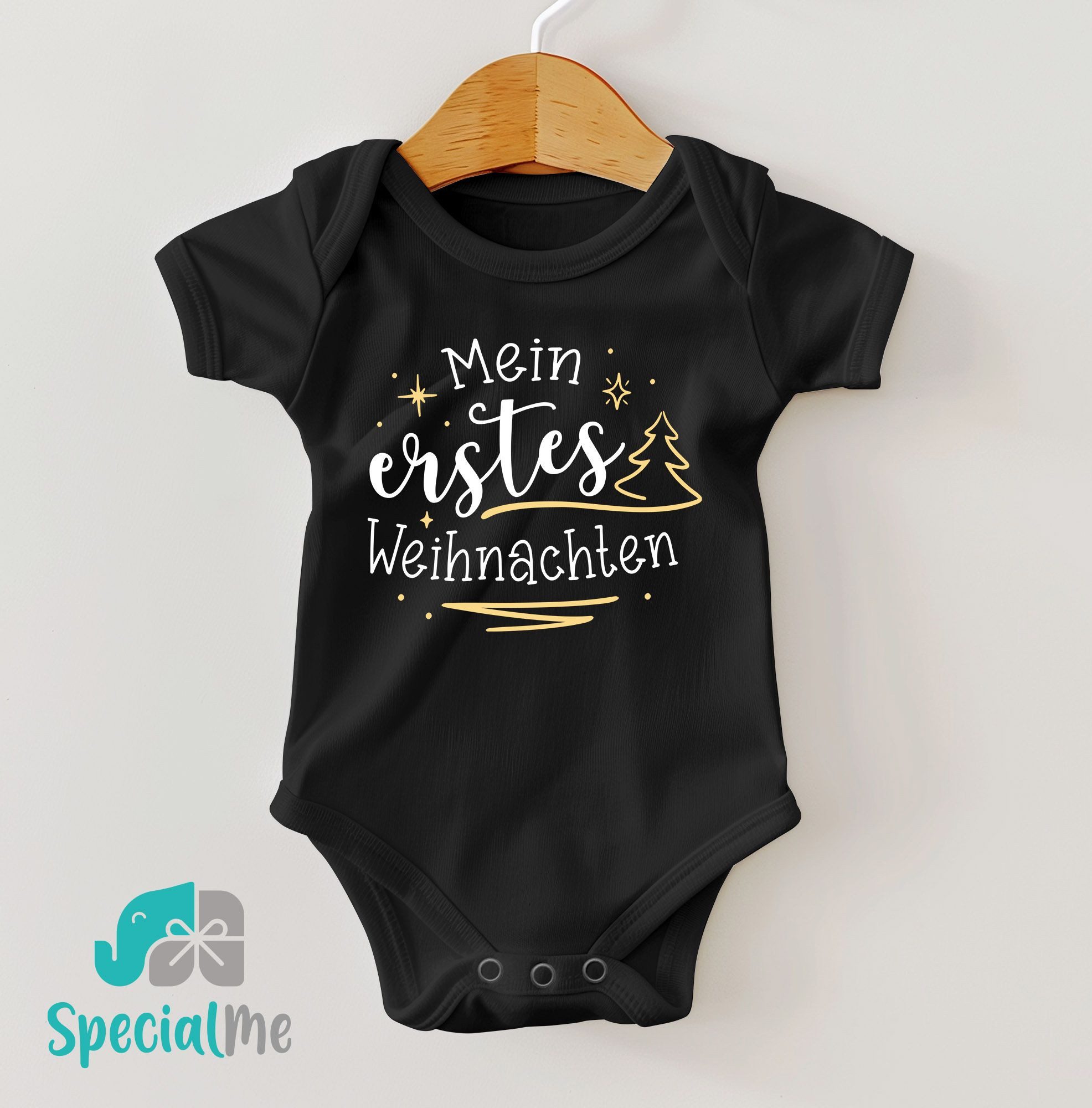 SpecialMe Body Baby Body kurzarm Mein erstes Weihnachten Spruch XMAS Outfit für