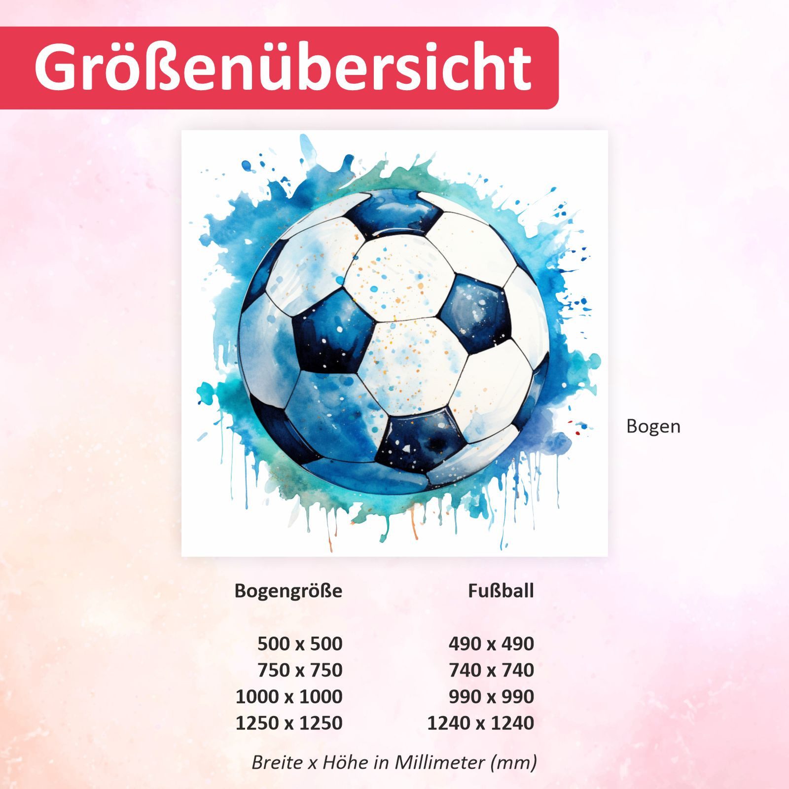 nikima Wandtattoo 274 Wandtattoo Fußball blau schwarz Fussball