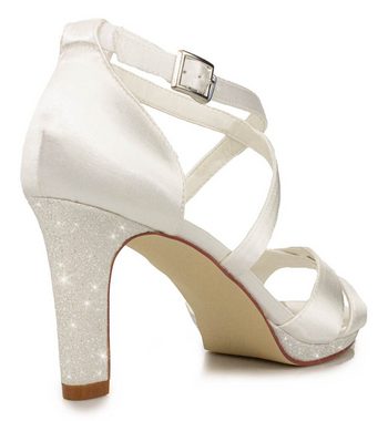 White Lady 876 ivory Satin-Glitter - Braut Sandalette Sandalette