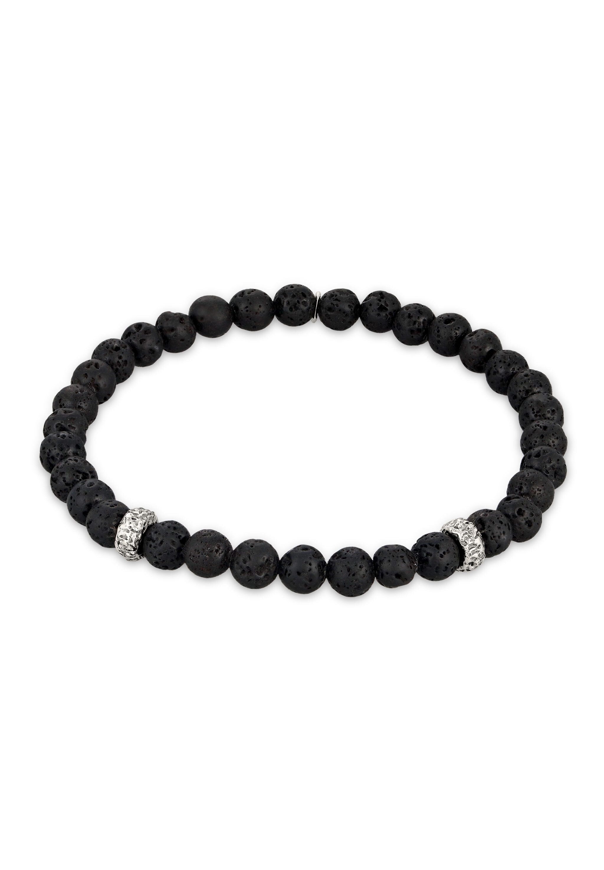 Kuzzoi Bead-Armband-Set Lava Schwarz 925 Sterling Silber