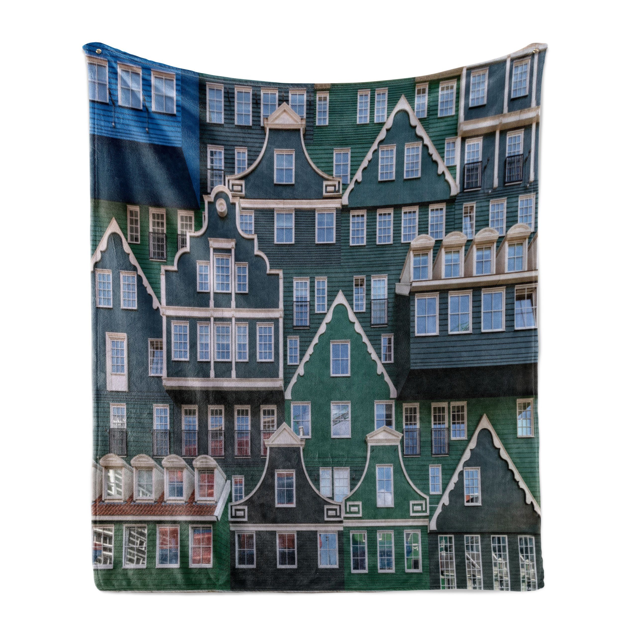 Wohndecke Gemütlicher Plüsch für den Innen- und Außenbereich, Abakuhaus, Amsterdam Dutch Einfluss Gebäude