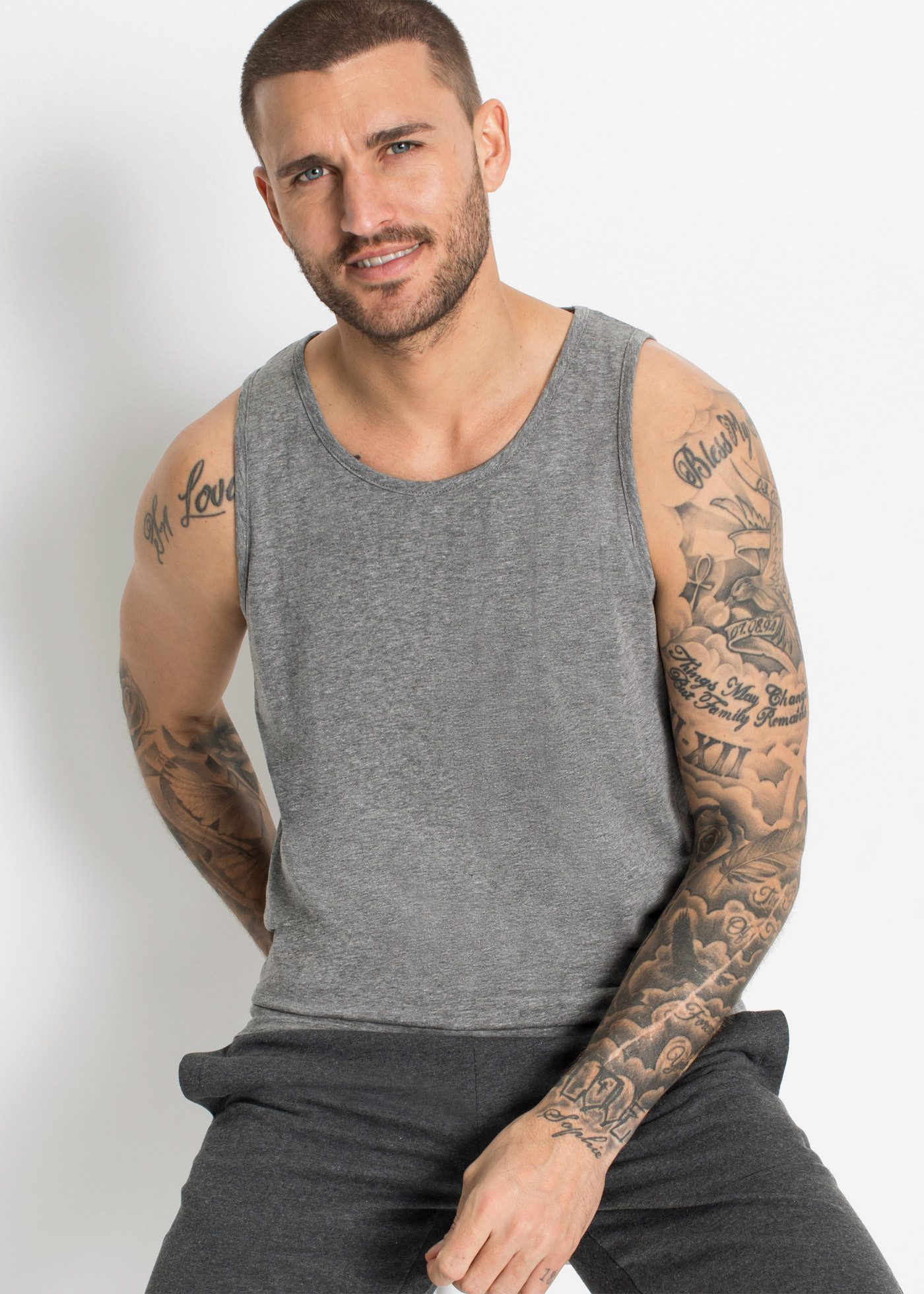 bonprix Tanktop (Packung, 3-tlg., 3er) Regular Fit, Rundhalsausschnitt