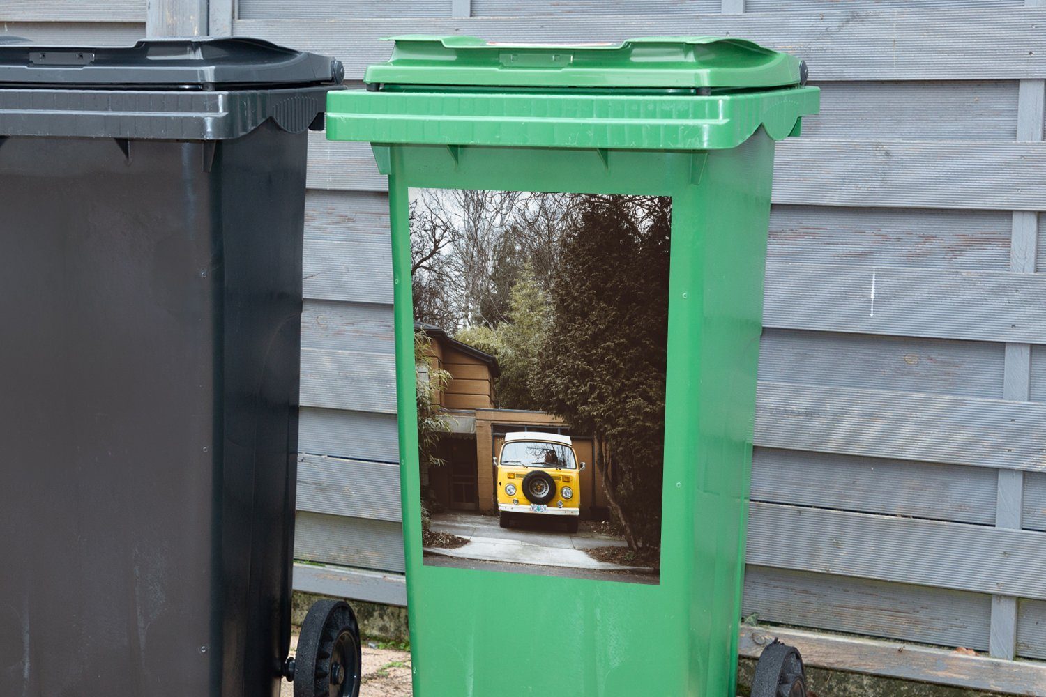 Sticker, Haus (1 Wandsticker Container, St), Mülltonne, Abfalbehälter Mülleimer-aufkleber, - - MuchoWow Auto Bus