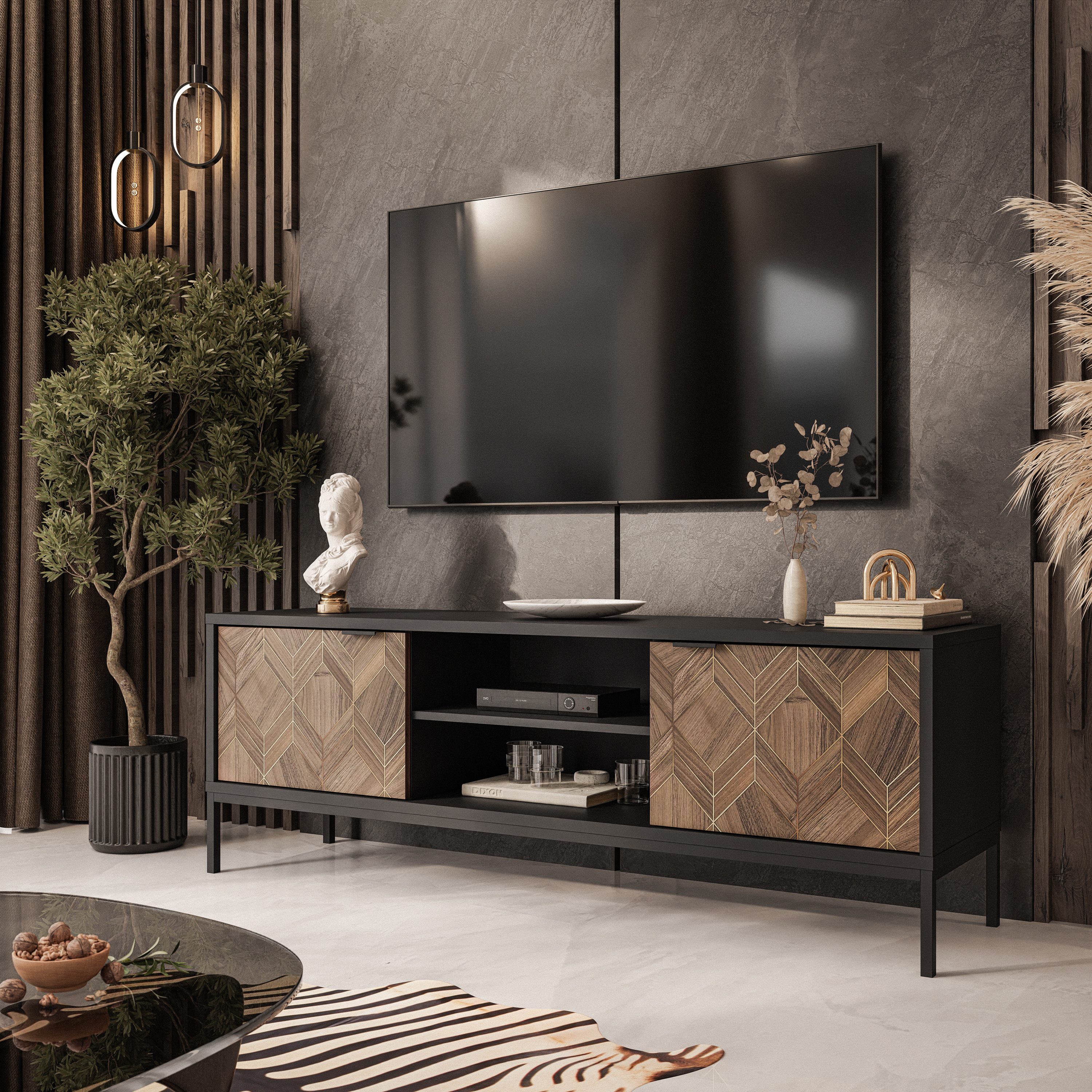 Lookway TV-Schrank LIAM Fernsehtisch – Modernes Lowboard mit Ablagen günstig online kaufen