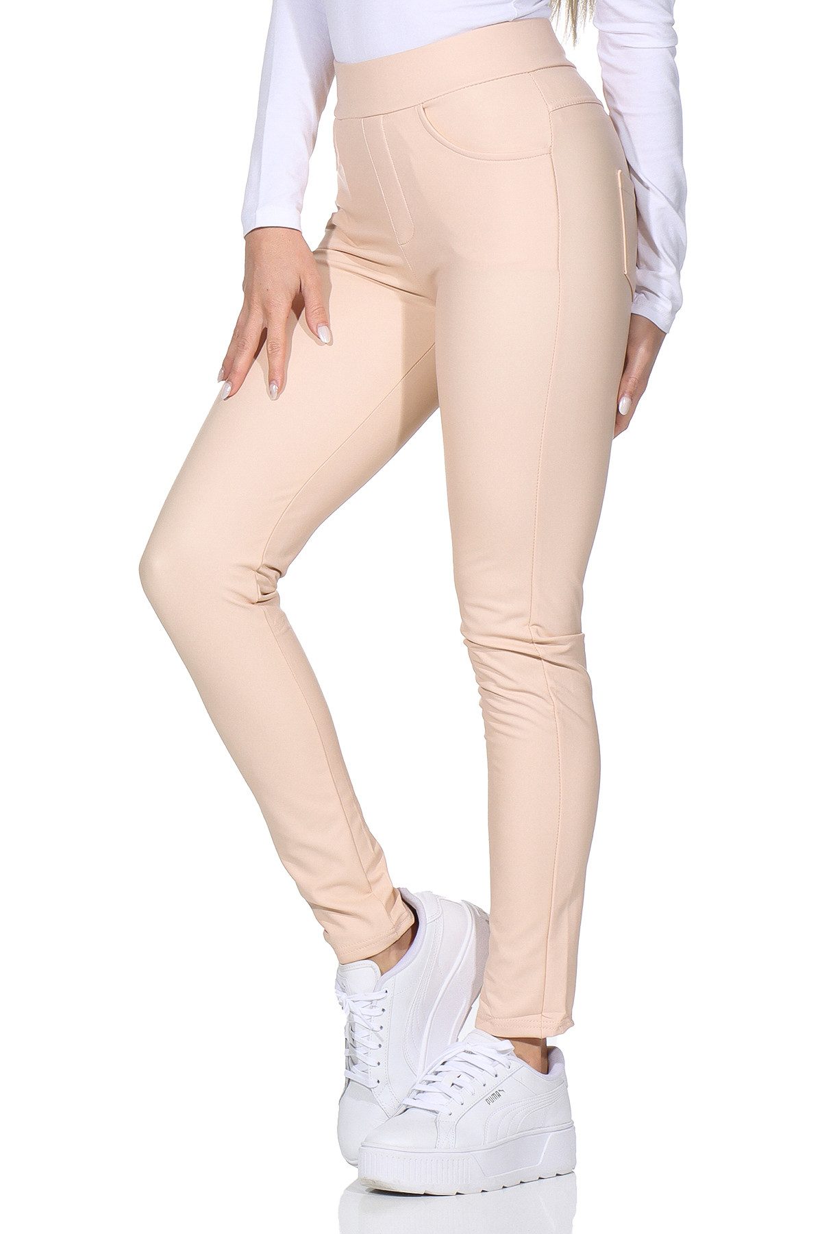 Aurela Damenmode Lederhose Kunstlederleggings für Damen günstig online kaufen