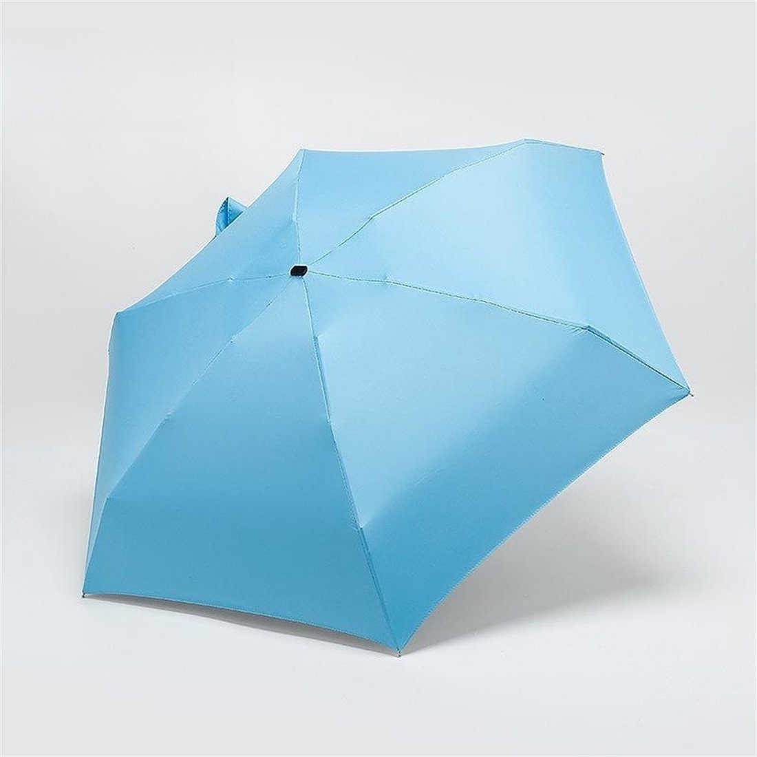 Regen Sonnenschutz, manual für schützt YOOdy~ small unterwegs Taschenregenschirm UV-Schutz und für Sonne sonnenschirm winzig klein damen Blau vor Taschenschirme