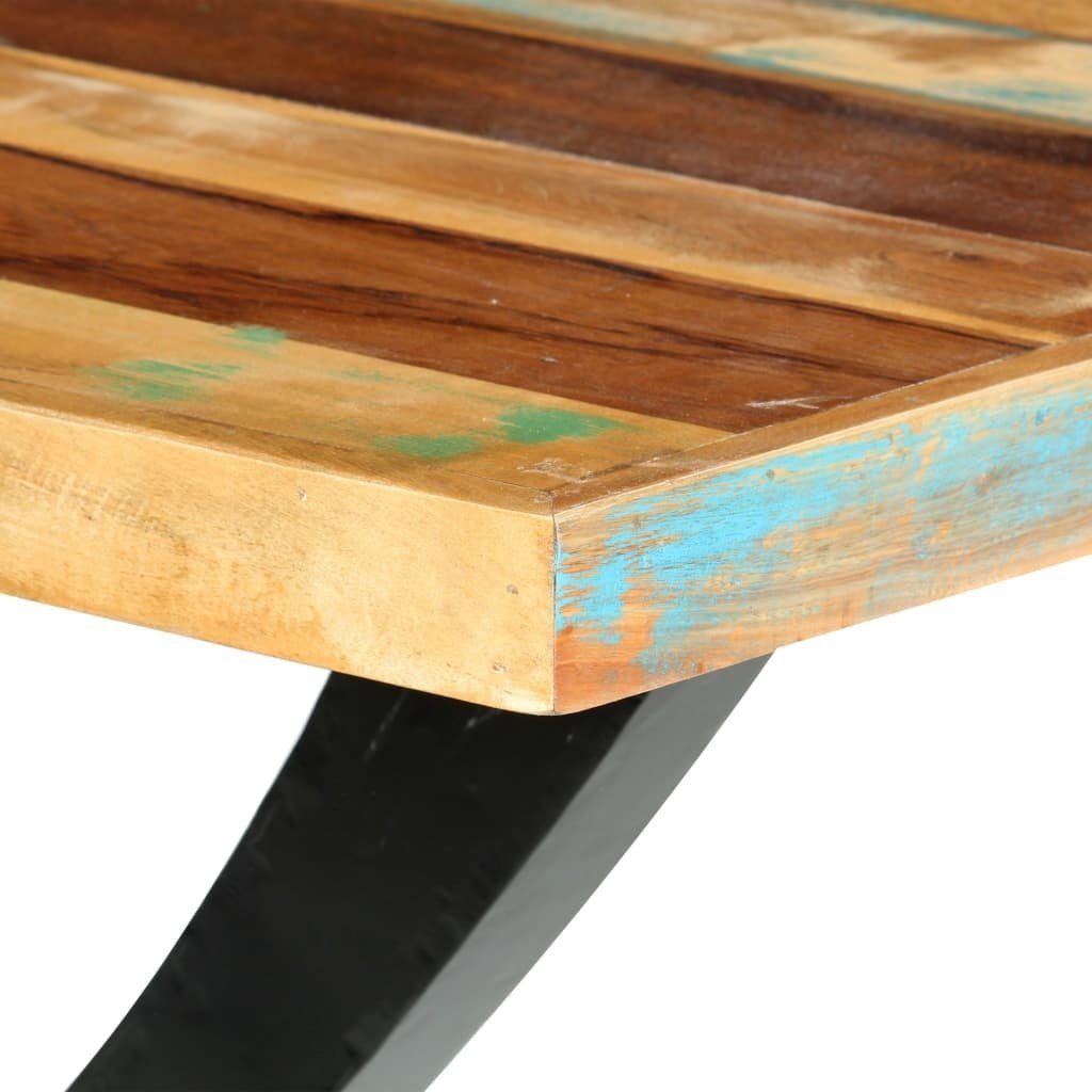 möbelando Esstisch Hummeltal (L/B/H: 180x90x76 Beine Mehrfarbige aus cm), + schwarze Tischplatte Echtholz in