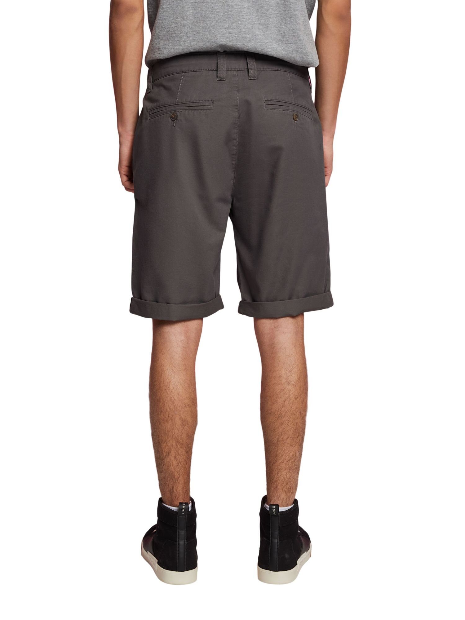 Esprit Shorts Shorts GREY nachhaltiger (1-tlg) Baumwolle aus im Chino-Style DARK