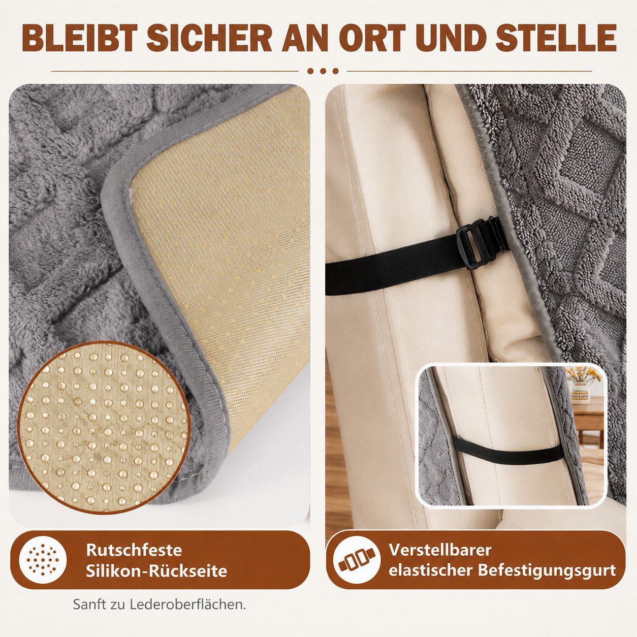 BlingBin Sesselschoner Sofa Armlehnenbezüge für Relaxsessel, Sessel Überzug Rutschfest, Schonbezug Sessel Fernsehsessel mit Taschen,für Senioren Haustieren – Bild 5 von 5