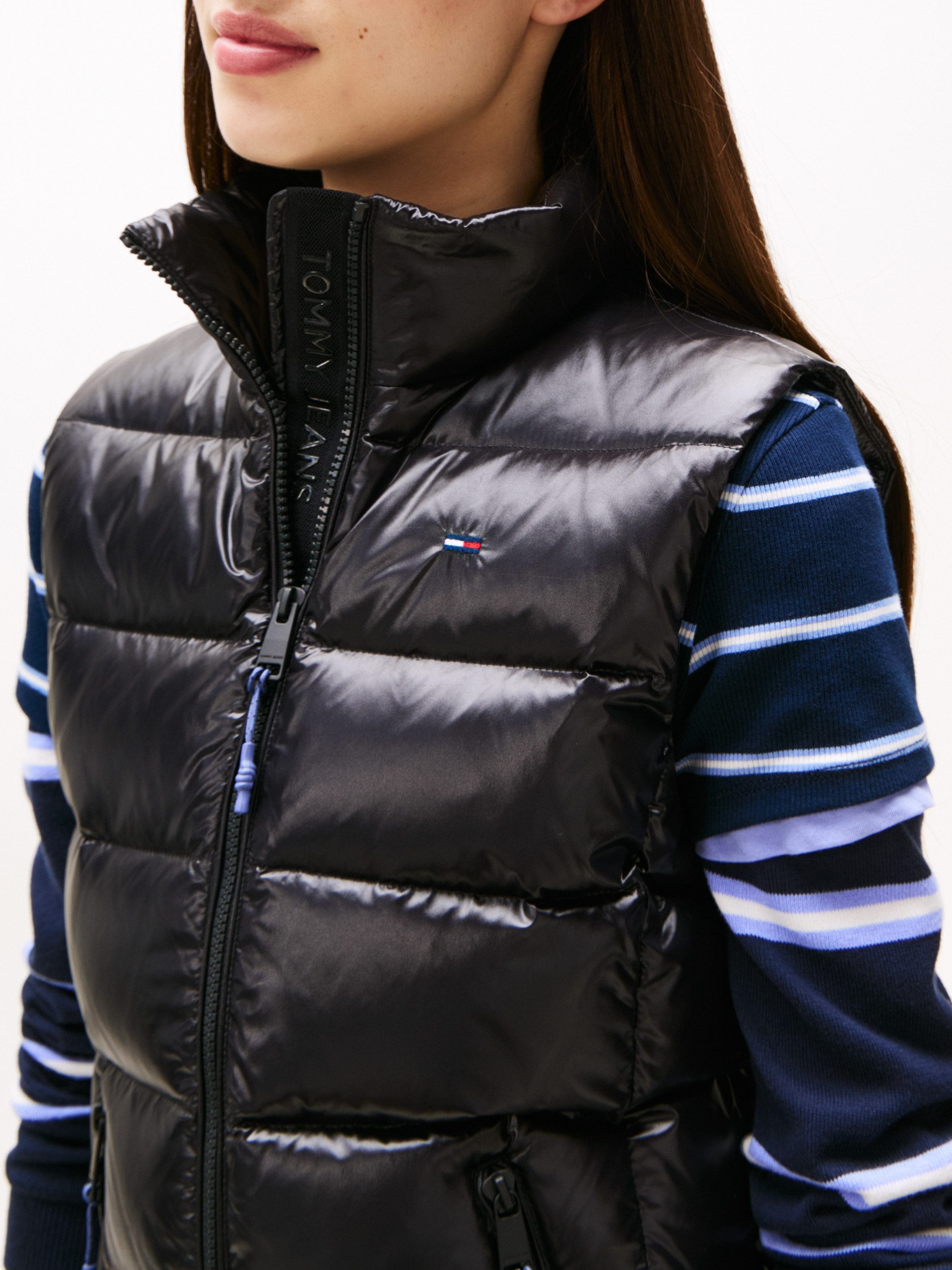 Tommy Jeans Steppweste TJW SLIM ZIP PRINT DOWN VEST günstig online kaufen