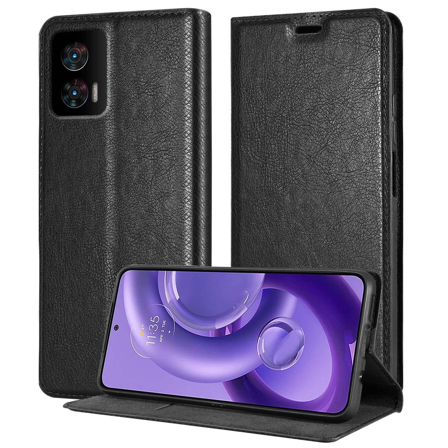 Cadorabo Handyhülle für Motorola EDGE 30 NEO Hülle Motorola EDGE 30 NEO, Hülle Schutzhülle mit Standfunktion, Magnetverschluss und Kartenfach