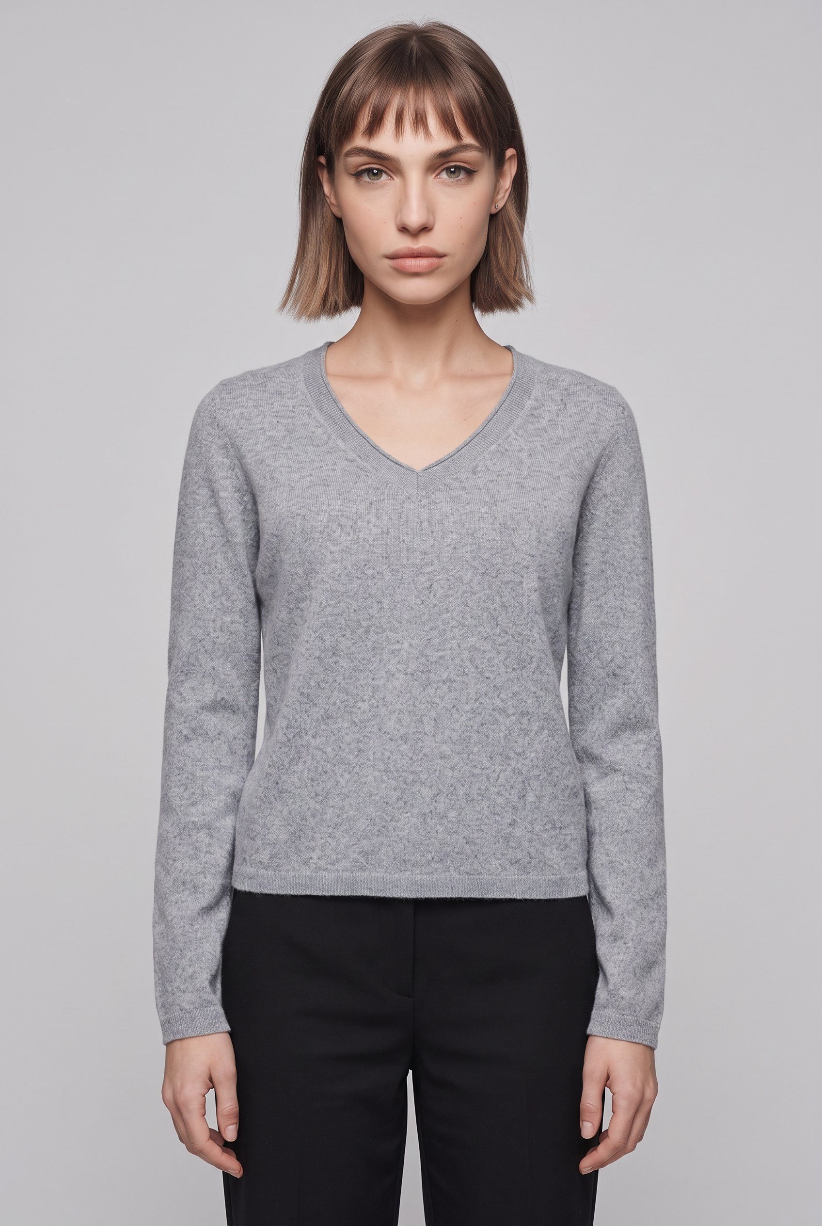 ONLY V-Ausschnitt-Pullover ONLLOYAL LIFE LS V-NECK PULLO KNT NOOS Materialmix