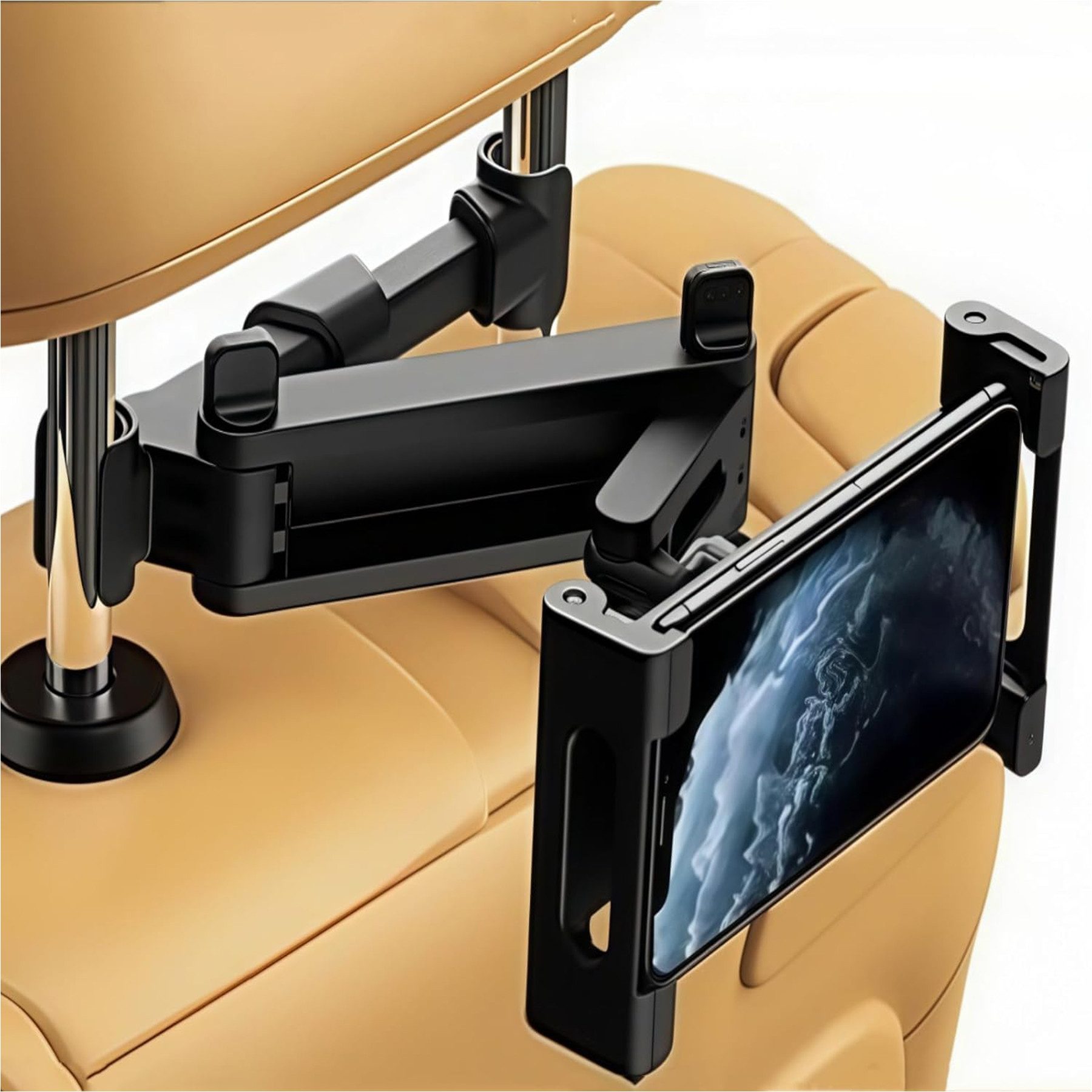 Mutig Halterung Tablet Halterung Auto - Ausziehbare KFZ Halter Kopfstütze, (bis 11 Zoll, Tablethalterungen Auto Universal 360° DrehungTablet Kopfstützenhalter, für iPad,Sumsung Tab,Smartphone und 6-11 Zoll Geräte)