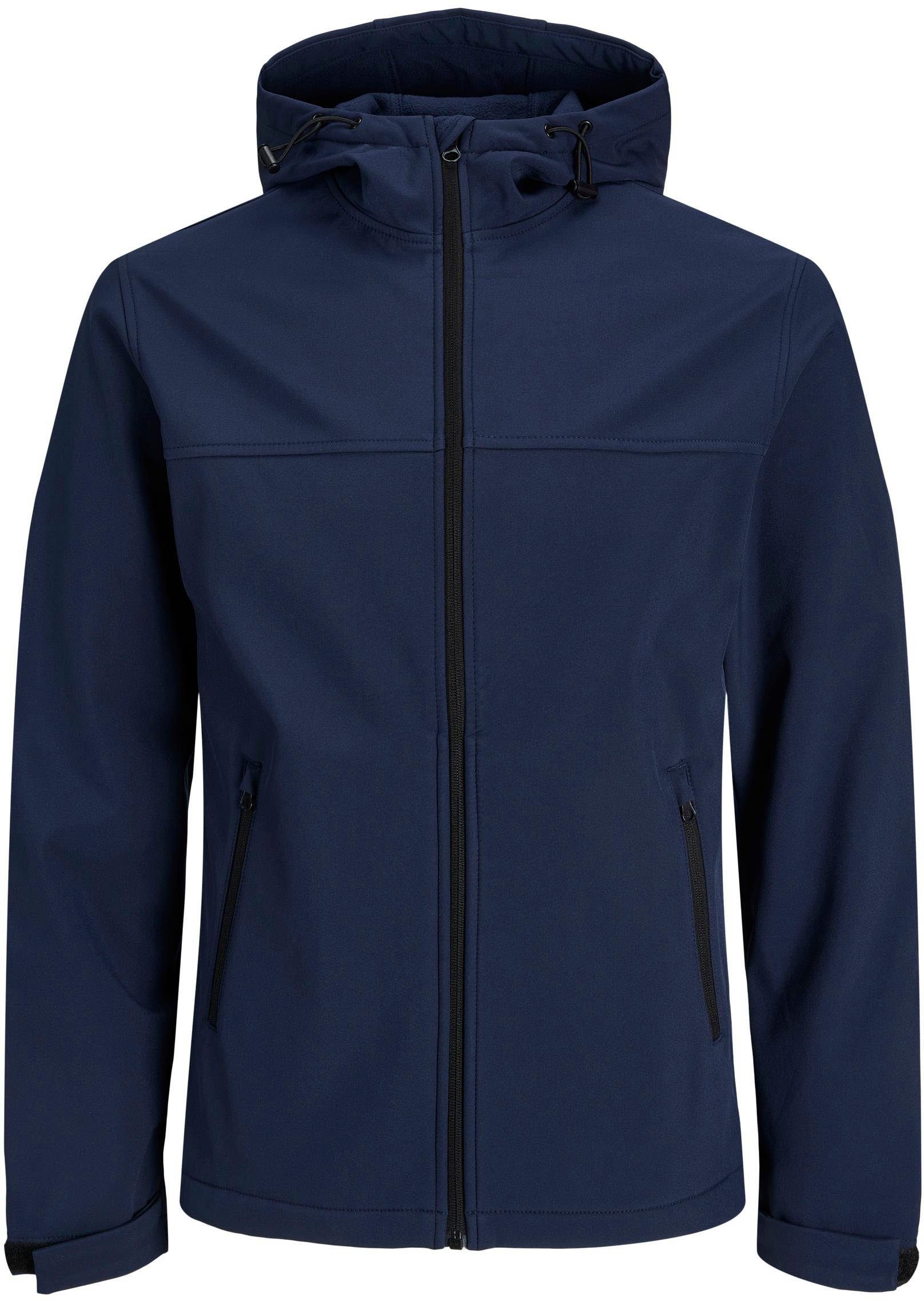 Jack & Jones Softshelljacke MARVIN navy SOFTSHELL HOOD