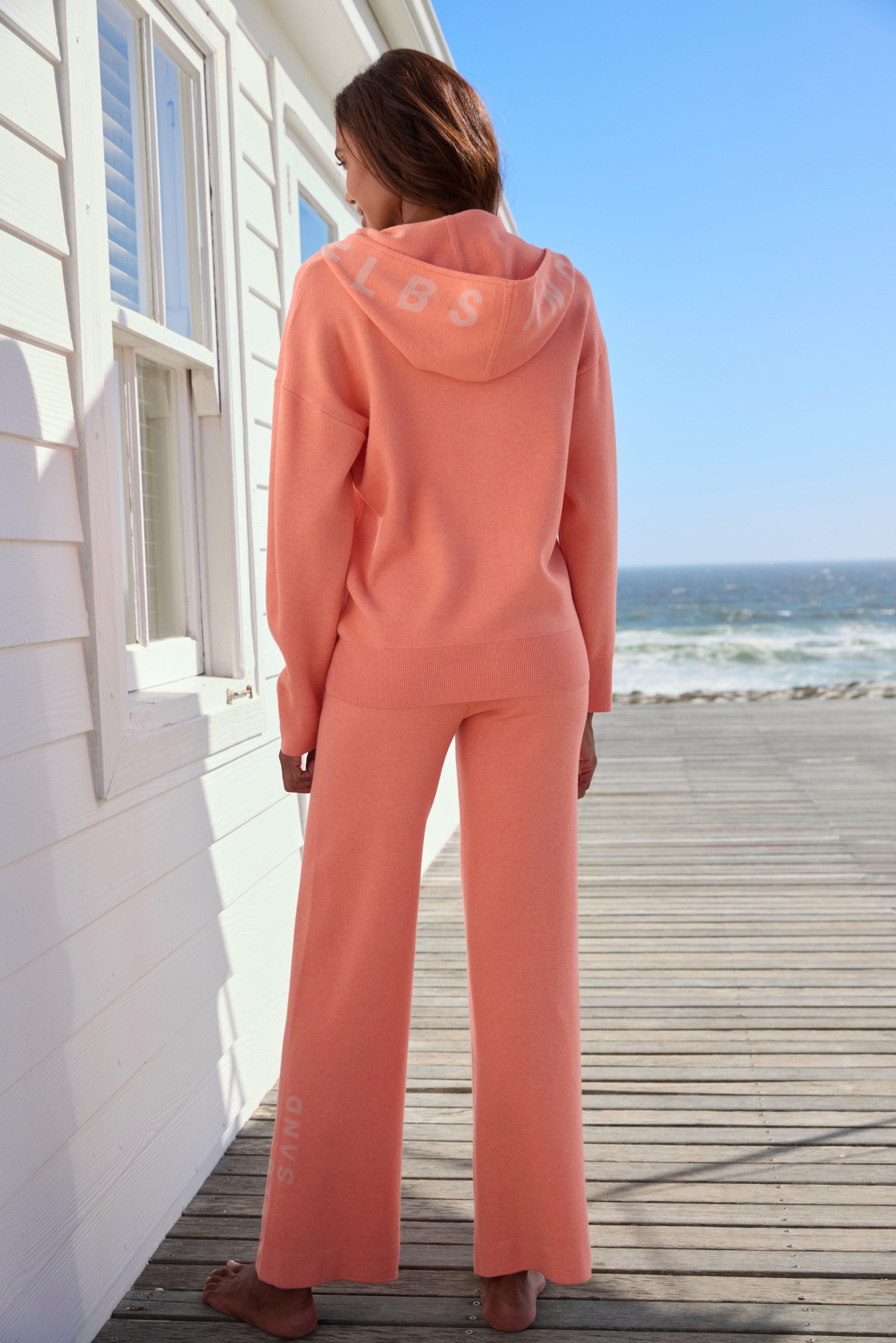Elbsand Strickhose mit weitem Bein und eingestricktem Logo, Loungewear
