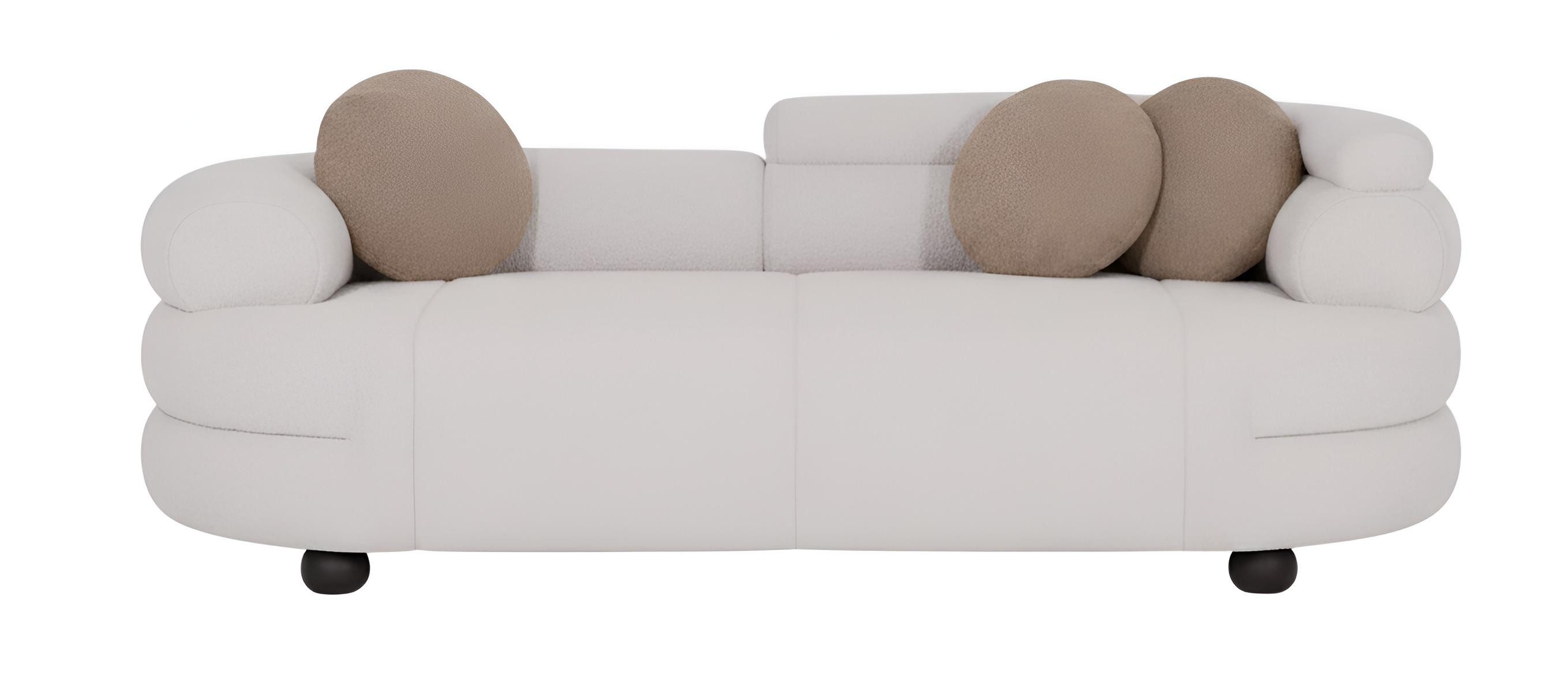 JVmoebel 3-Sitzer Weißes Textilsofa im modernen Design aus hochwertigem Stoff, 1 Teile