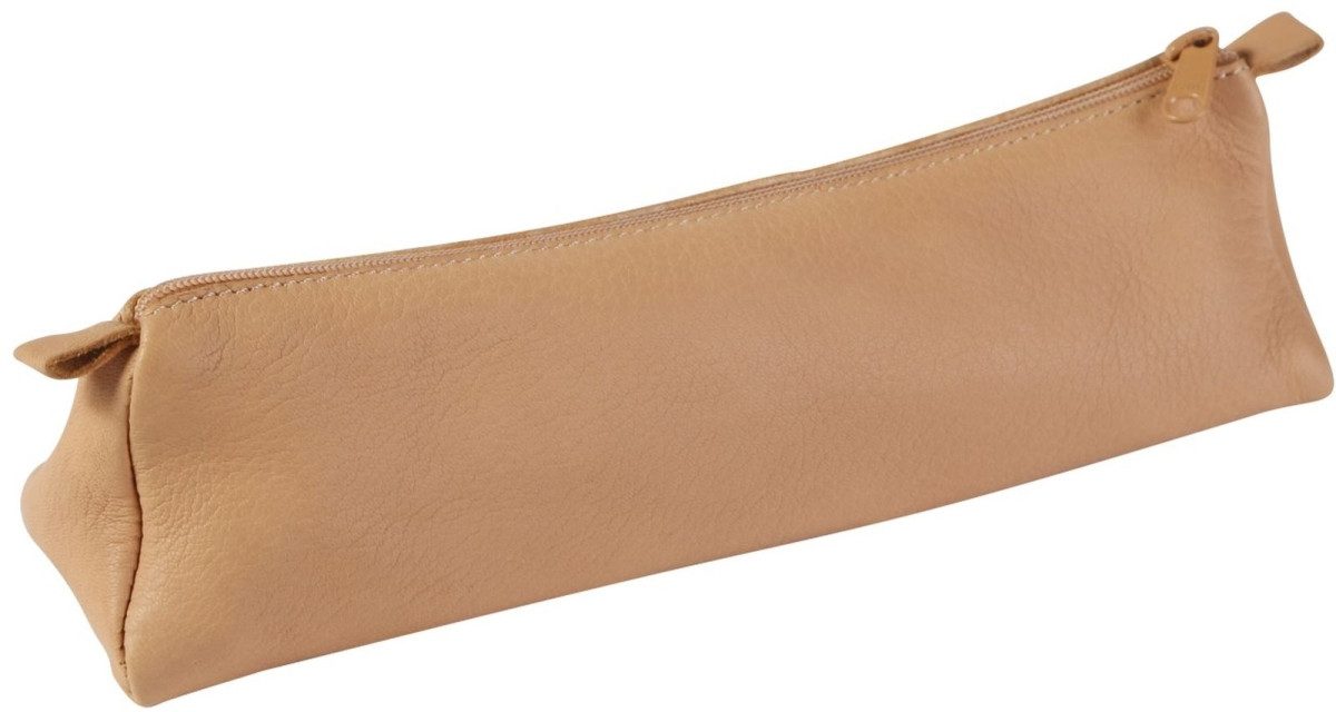 CLAIREFONTAINE Federtasche Schlampermäppchen Leder trapezförmig 22x6x6cm Naturton (6 Stück)