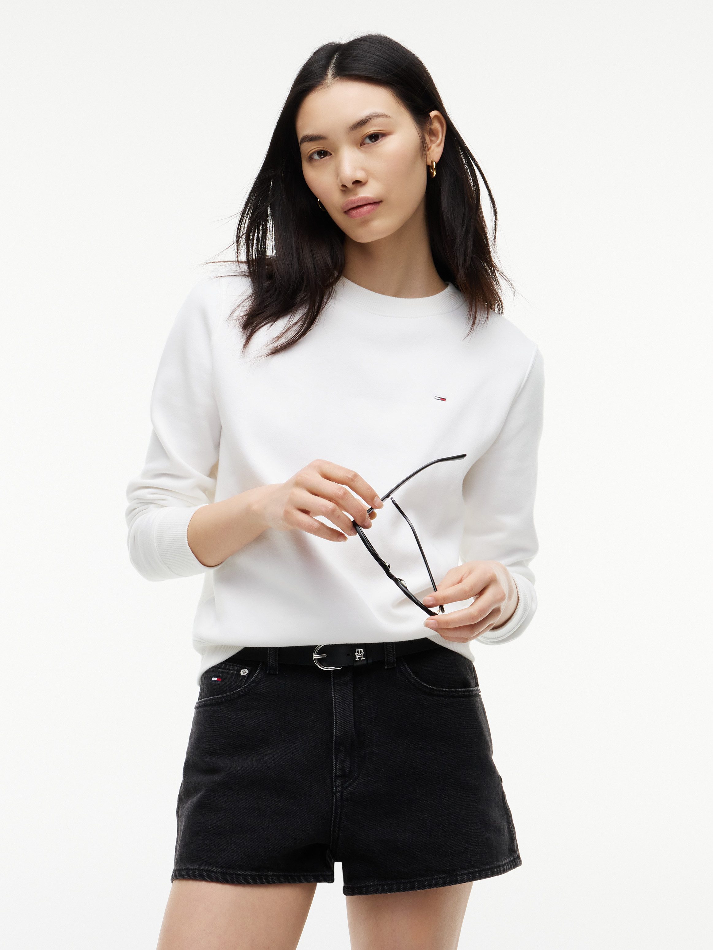 Tommy Jeans Sweatshirt TJW REG S FLAG CREW mit Logostickerei, Regular Fit