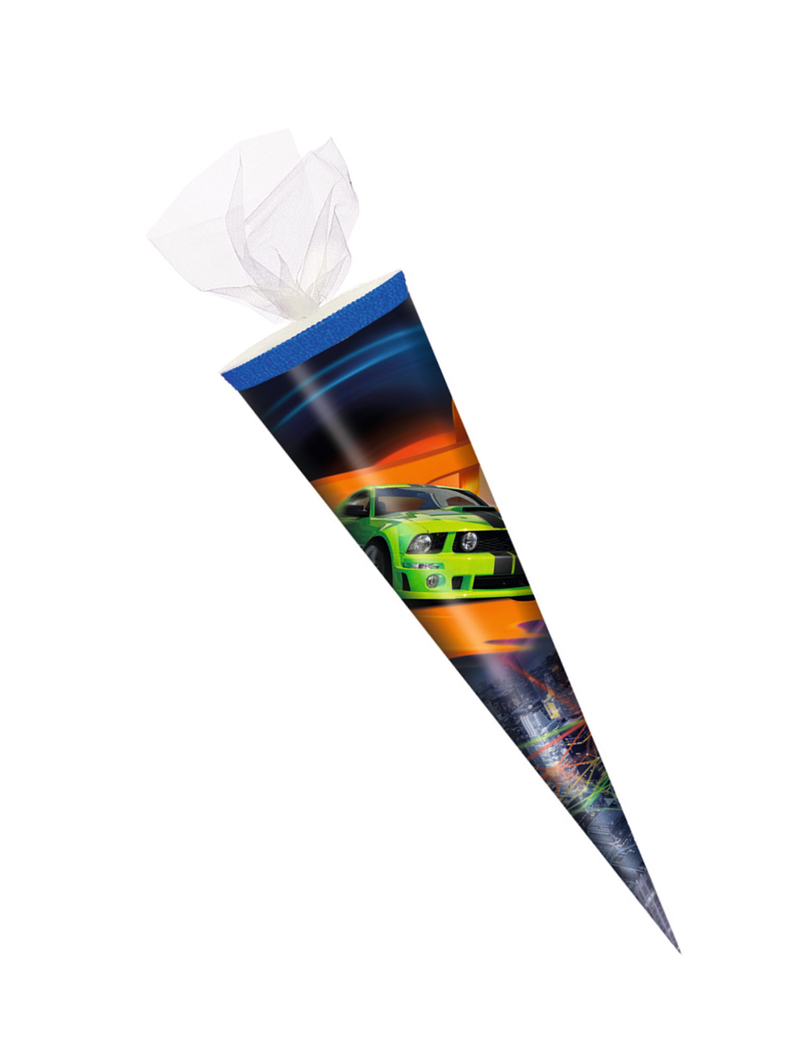 Livepac Office Schultüte Schultüte / Zuckertüte / 35cm / rund / Tüllverschluss / "Sportwagen"
