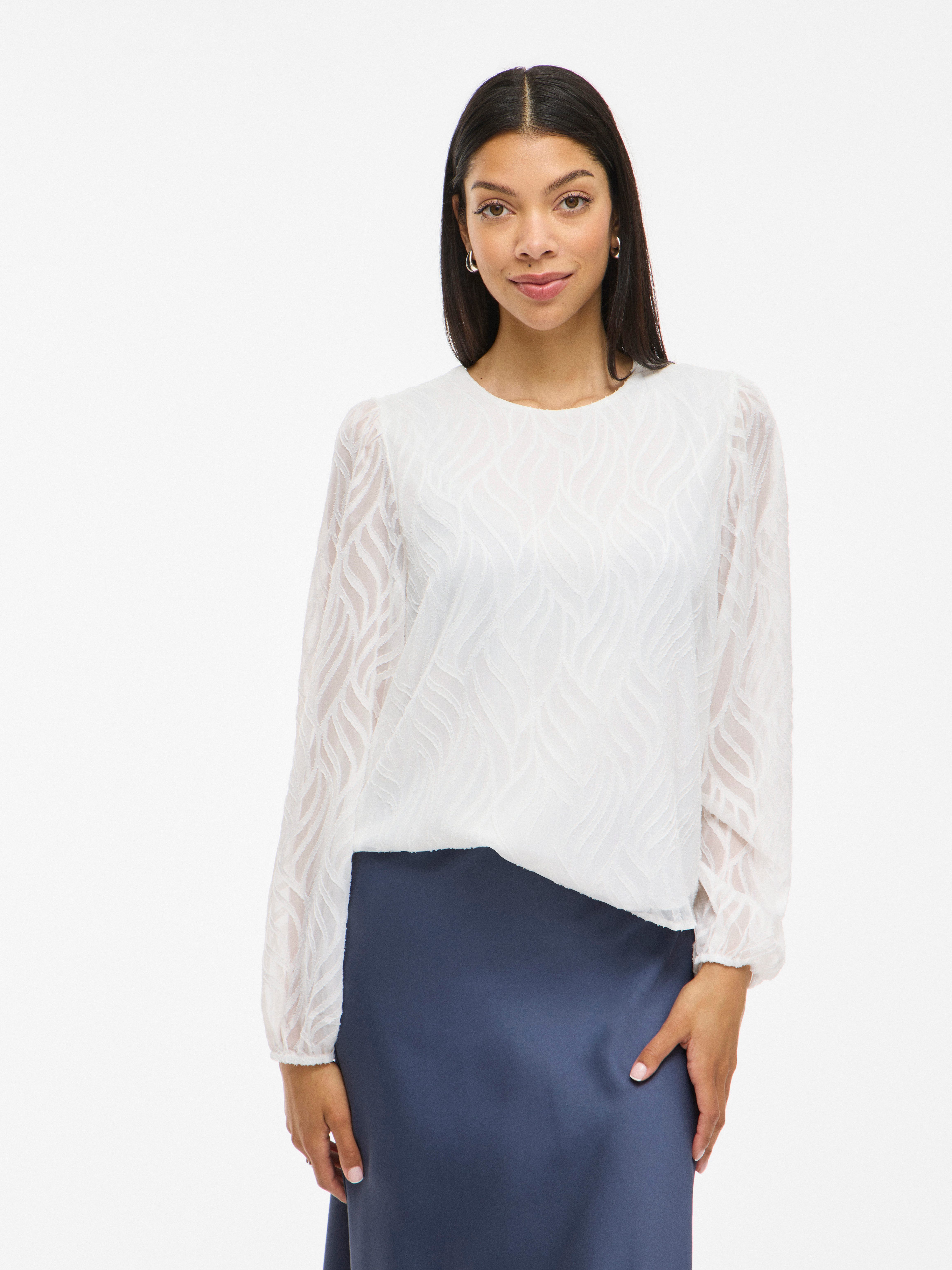 Vila Blusenshirt VIMIKA O-NECK L/S TOP - NOOS günstig online kaufen