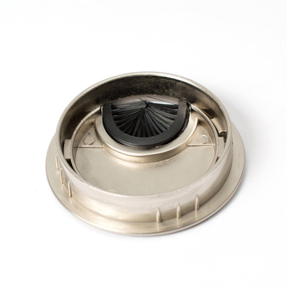 sossai® Kabelführung Metall Kabeldurchlass Ø60/Ø80mm in Satin (2-St)