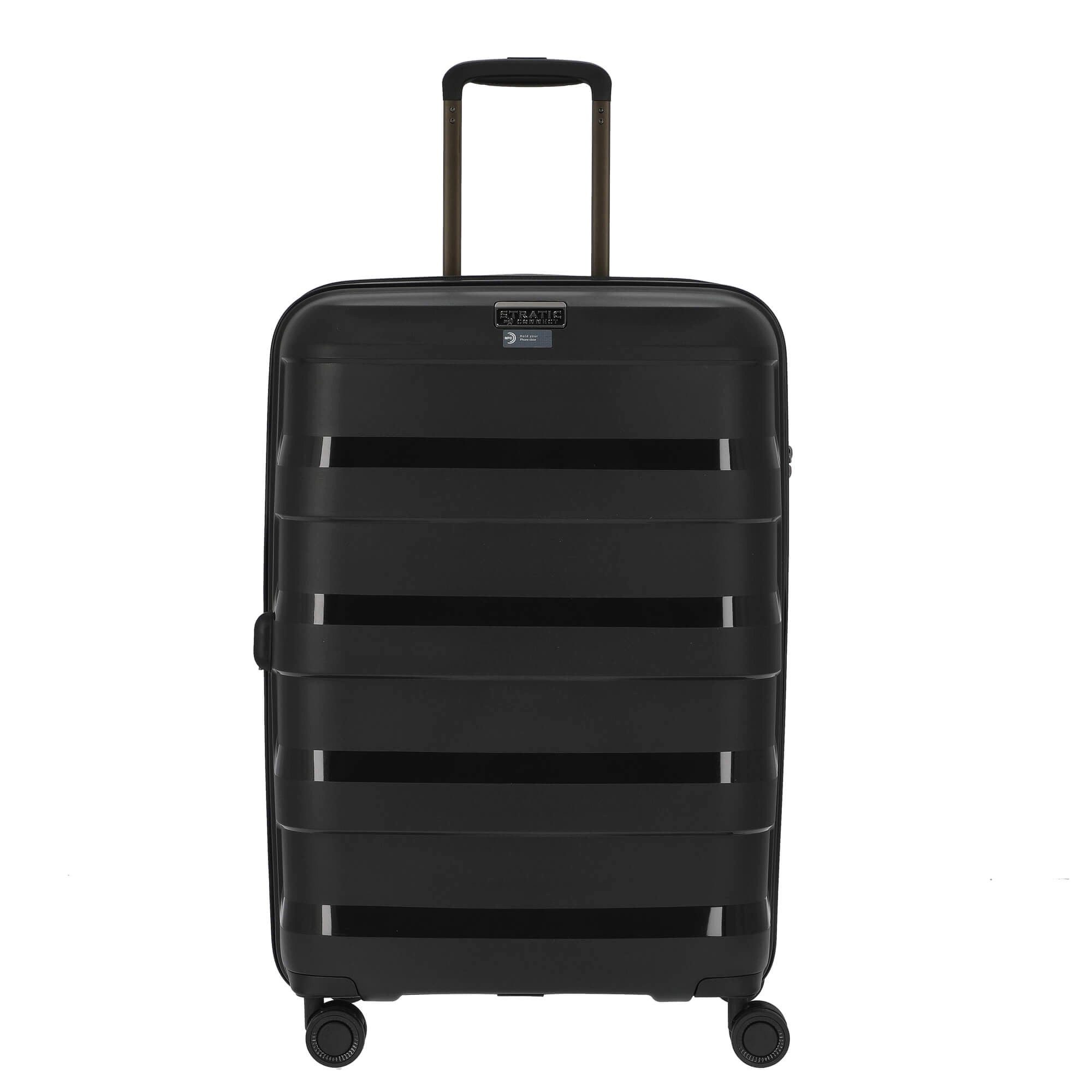 Stratic Чемоданы Straw+ - 4-Rollen-Trolley 66 cm M erw. (black), 4 Rollen Rollen