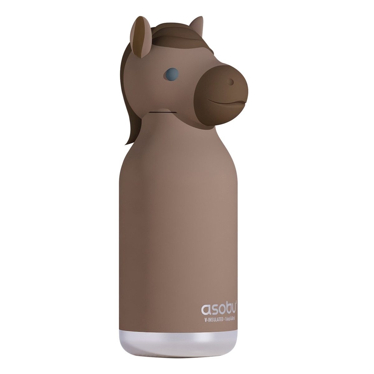 ASOBU Trinkflasche Asobu Bestie Trinkflasche 460 ml, Tier-Design, isoliert, auslaufsicher, 460 ml, Vakuumisolierung, auslaufsicher, Silikon-Trinkhalm, Edelstahl