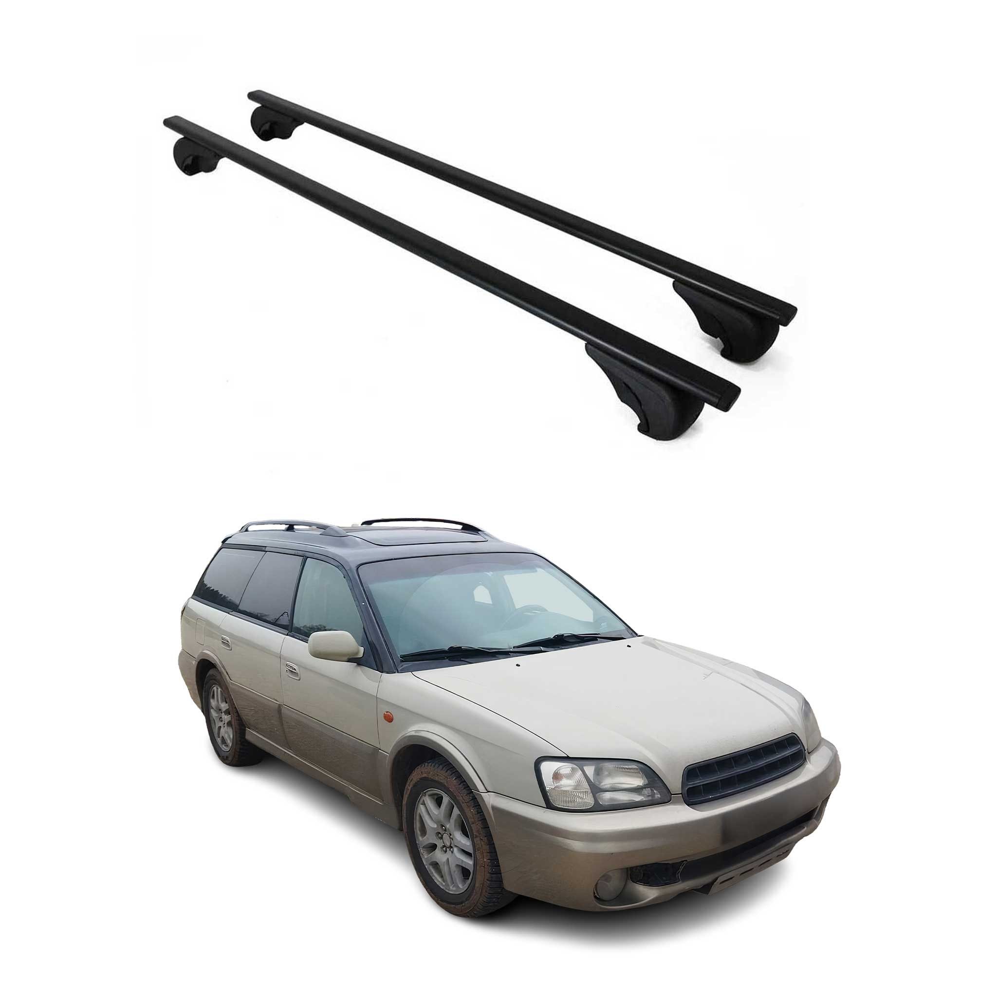 OMAC Dachträger Gepäckträger für Subaru Outback 1998-2003 Grundträger Metall Schwarz (2-St), Wasserbeständig,Abnehmbar,Multifunktional,Leichtgewichtig