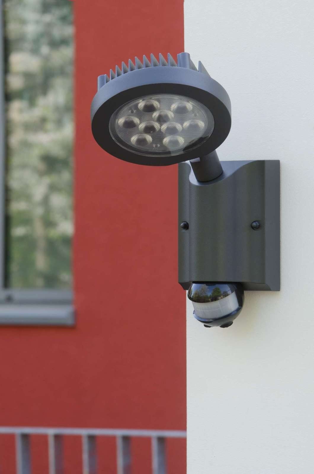 LUTEC Außen-Wandleuchte Lutec Nevada Wandlampe Aussenlampe Aussenleuchte LED 6102 S-Pir-Gr