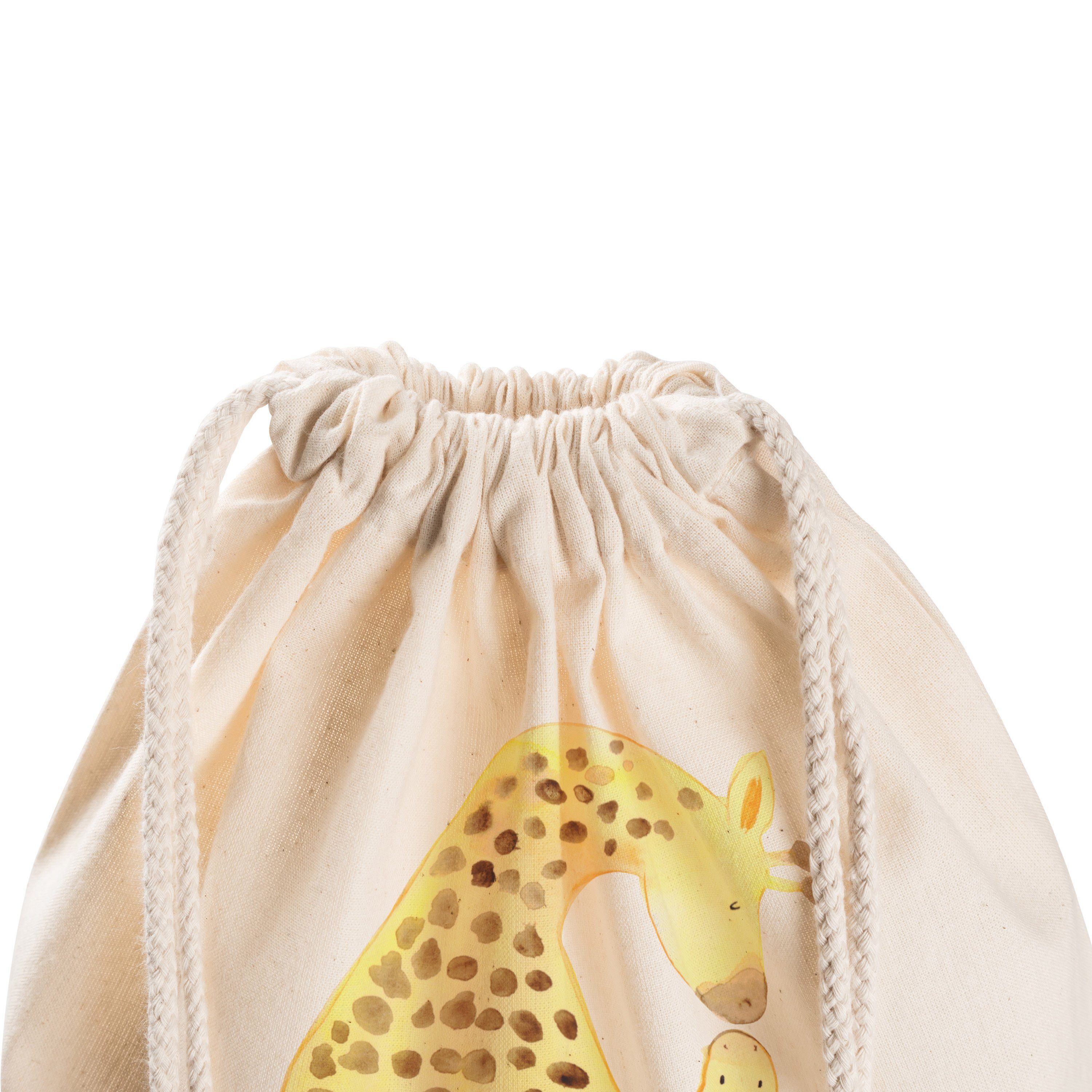 Mr. & Mrs. Panda mit Transparent Beutel, Sohn, (1-tlg) Giraffe - Geschenk, - Sporttasche Stoffbeutel, Kind