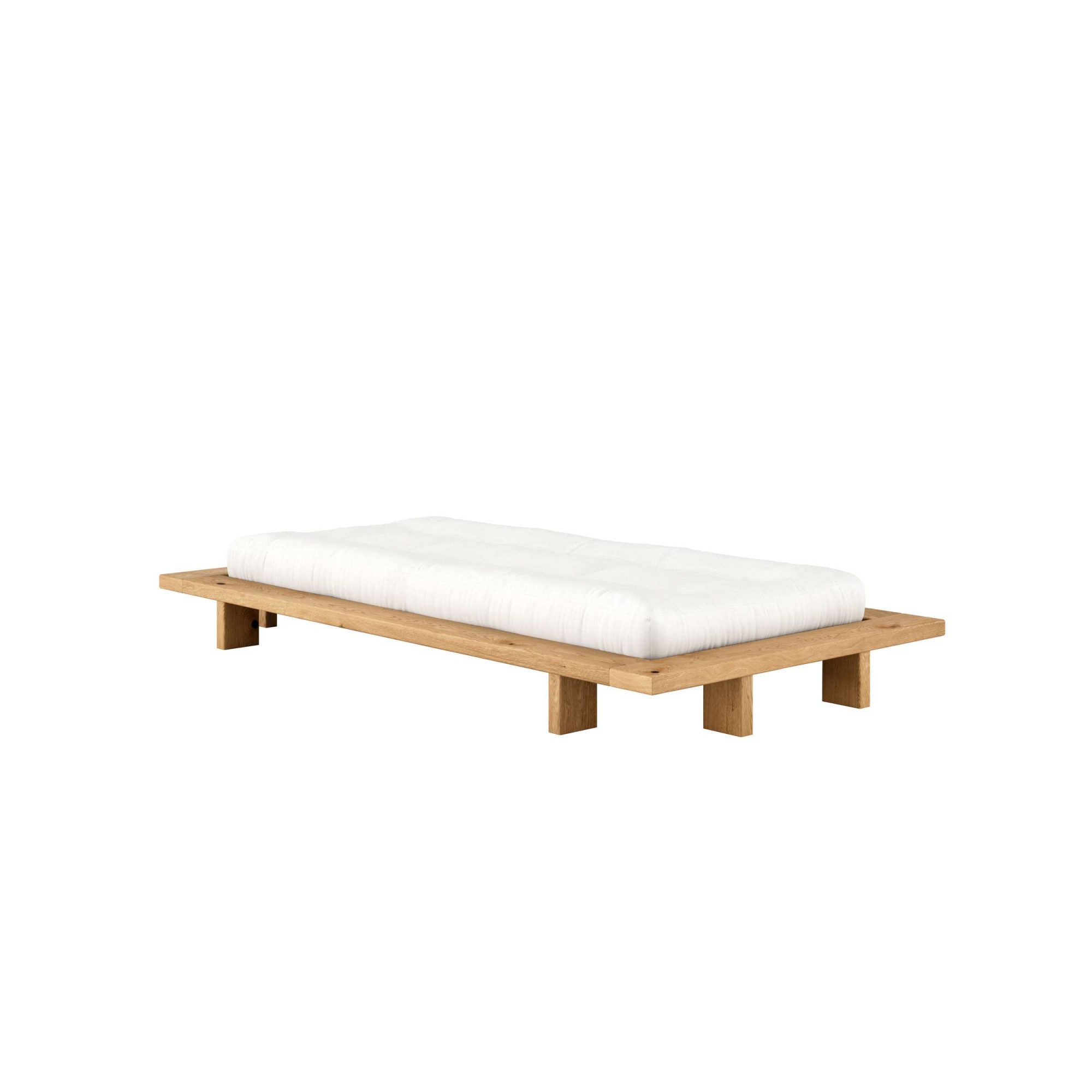Karup Design Bettgestell JAPAN BED Futonbett aus FSC®zertifiziertem Massivholz, zeitlos, bequem (Erhältlich für Matratzen Breite 90, 120, 140, 160 oder 180 cm), Eiche, inkl. Lattenrost, ohne Matratze, Made in Europa
