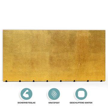 Primedeco Garderobenpaneel Magnetwand und Memoboard aus Glas Goldene Wand
