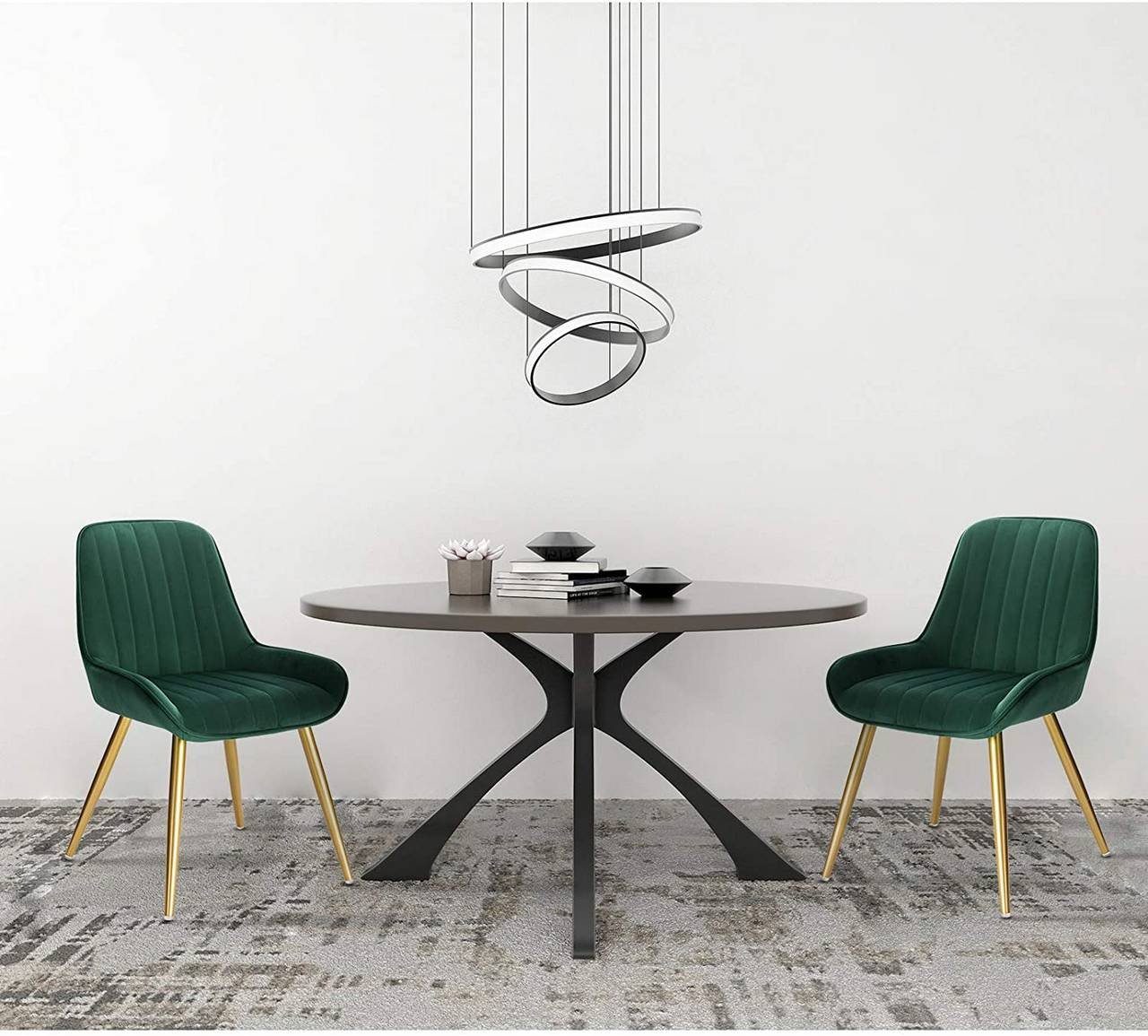 EUGAD Esszimmerstuhl (2 St), Retro, Sitzfläche aus Samt, mit Metallbeine günstig online kaufen