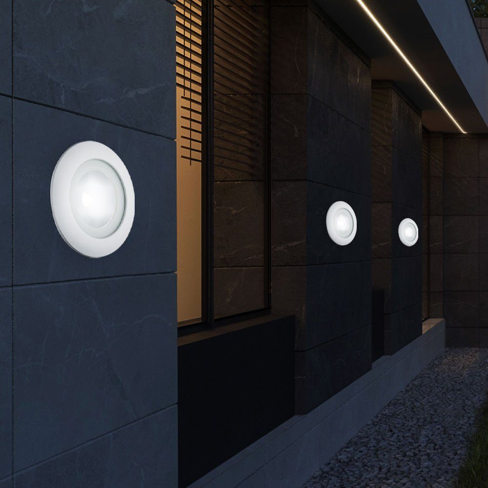 Globo Wand verbaut, Globo Alu LED Außenleuchte Einbaustrahler, Kaltweiß, Haus LED-Leuchtmittel weiß Licht Zeitlose 10W fest LED Strahler