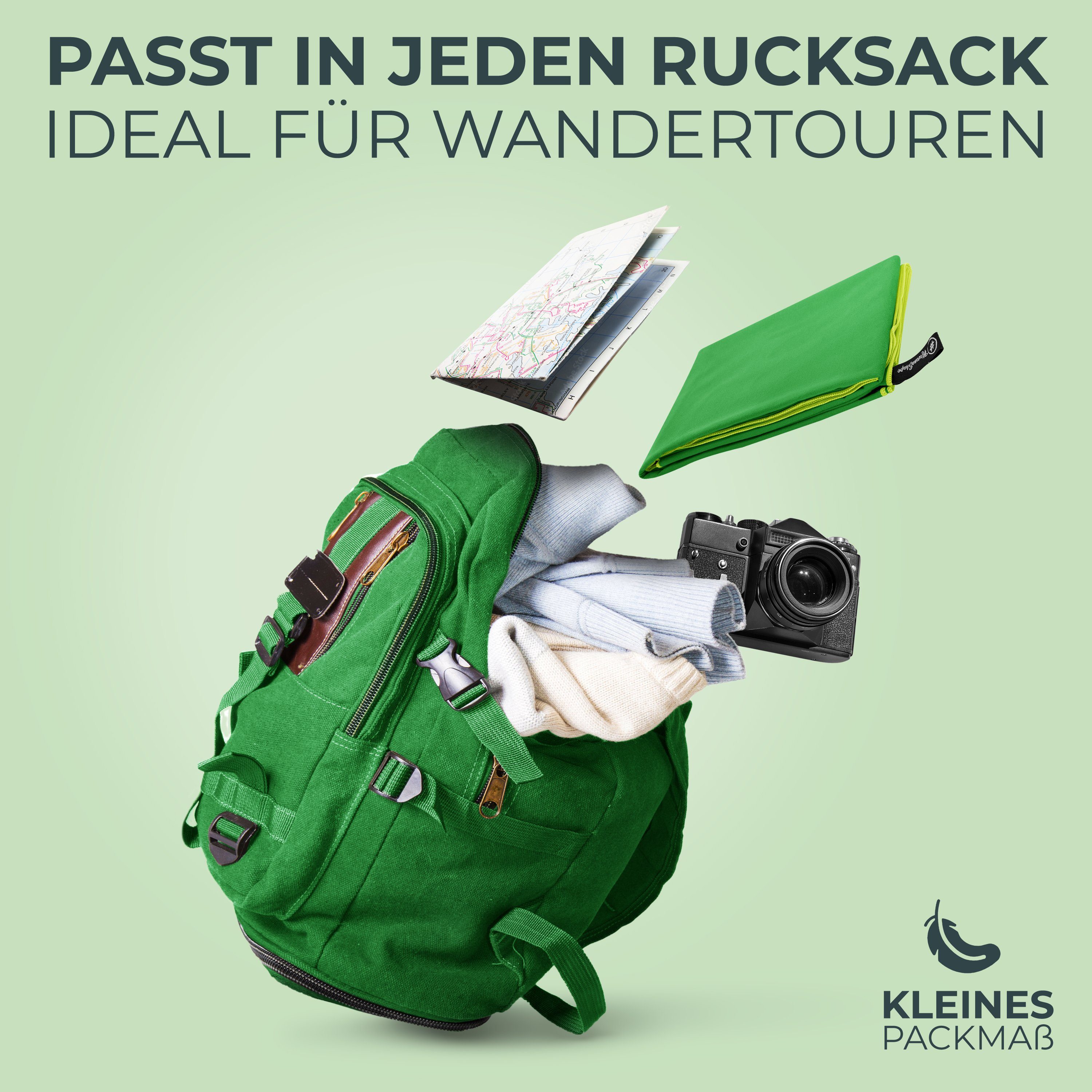 NirvanaShape Reisehandtuch Mikrofaser Handtücher Set, Badehandtuch, Reisehandtuch, Strandtuch, Ecktasche mit Reißverschluss, saugfähig, leicht, schnelltrocknend