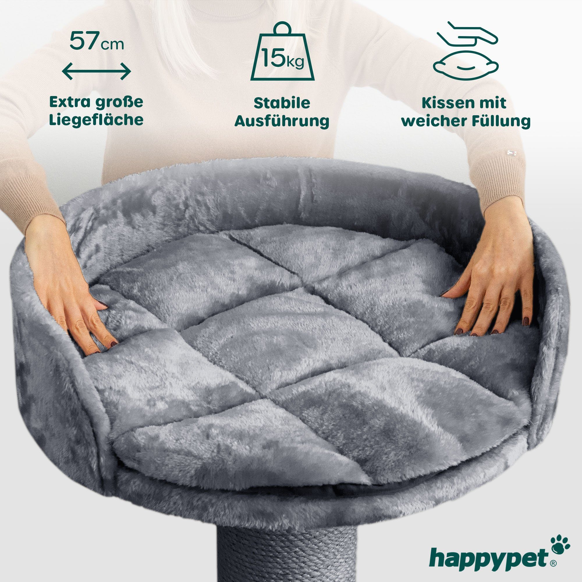 Happypet Kratzbaum COOPER, Katzenbaum 'Cooper', Gesamthöhe 150 cm, mit Spielseil und Spielball