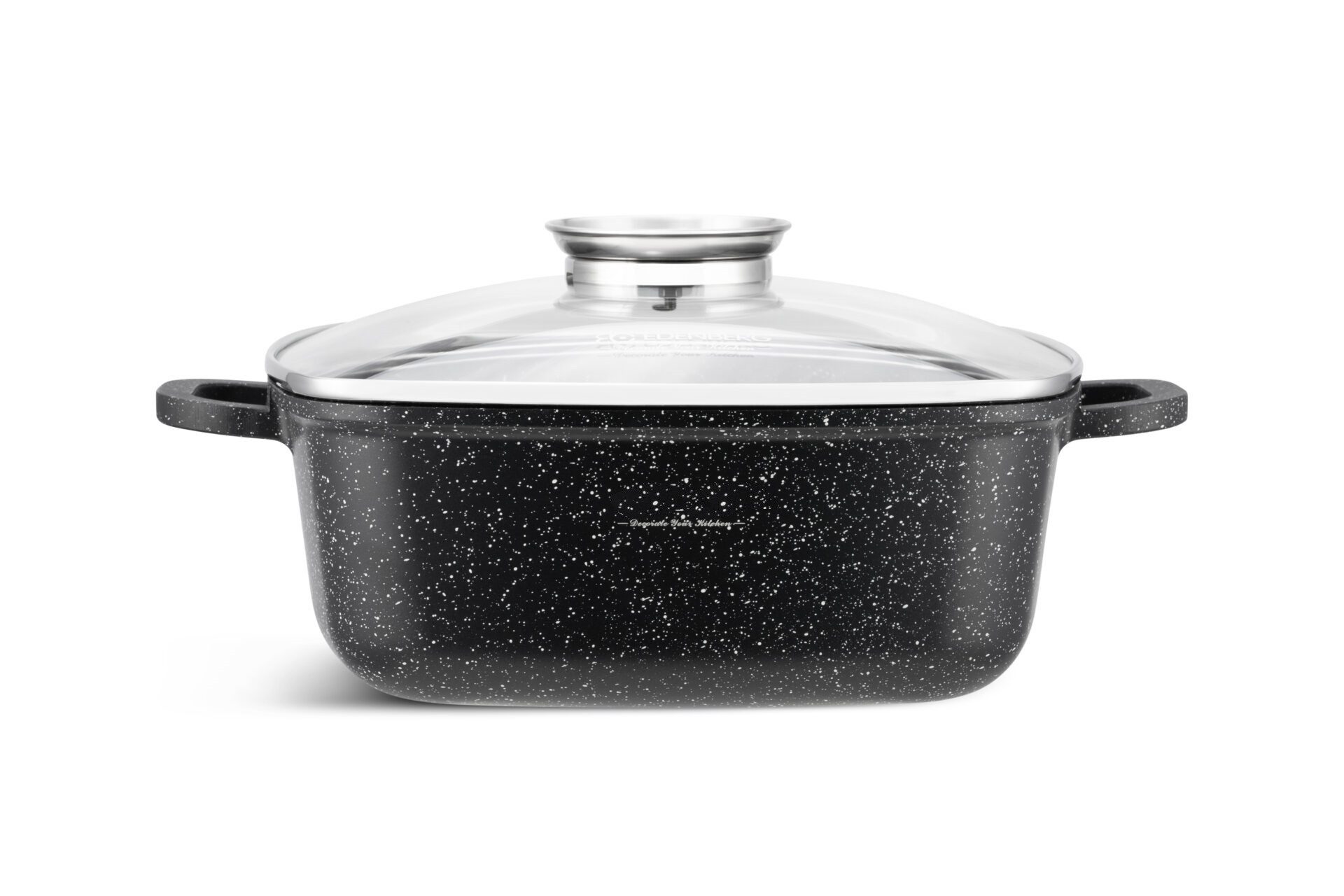 KlönBerg Topf-Set Quadratische Töpfe in 3 verschiedenen Größen, Bräter, Backtopf, Aluminiumguss, Aluminium, Keramik, Edelstahl (Passt in jede Küche! (2.3L / 4.5L / 5.9L), 6-tlg., Es ist eine perfekte Geschenkidee für jeden Anlass), Innovative Aroma Knob-Griffe