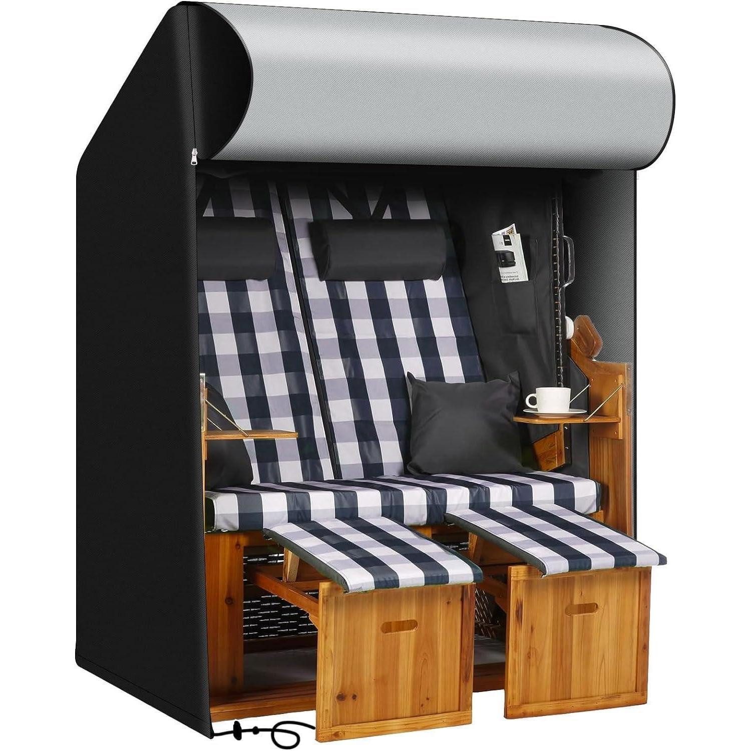 LuxusKollektion Strandkorb-Schutzhülle Strandkorb Schutzhülle 600D Wasserdicht UV-beständig 125x90x165/135cm