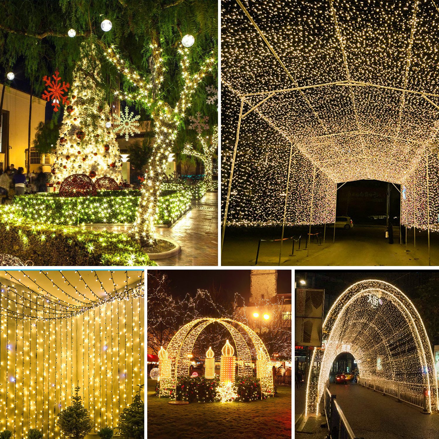 Clanmacy LED-Lichterkette 80M 800 LED Solar Lichterkette Solarleuchte Außen Garten Warmweiß, Wasserdicht – Bild 4 von 5