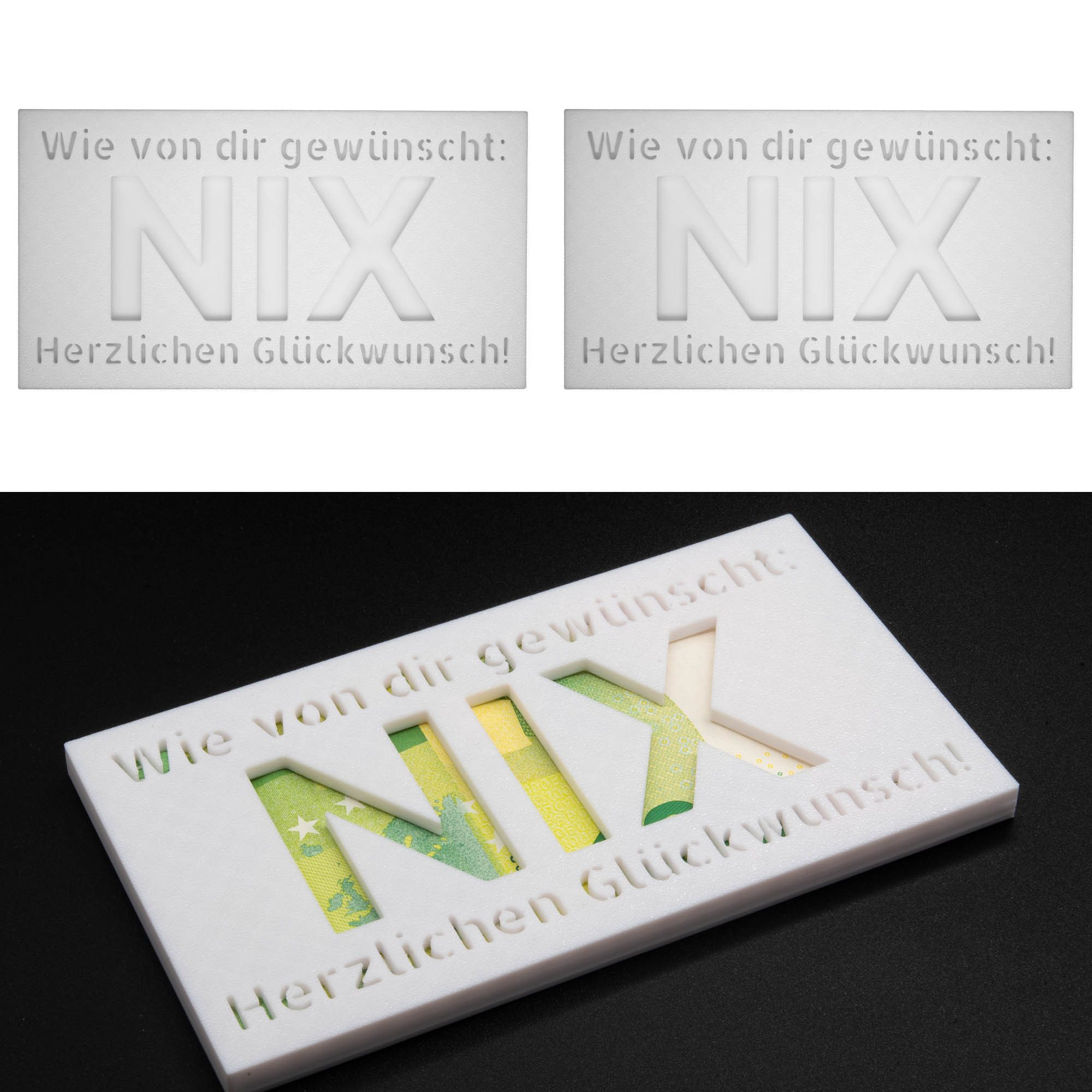 TSB Werk Geschenkbox 2x Geldgeschenk NIX Nichts Geschenkidee Geschenk, Geburtstag, Geldscheingeschenk