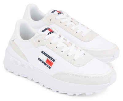 Tommy Jeans TJW TECH RUNNER ESS Plateausneaker Kontrastbesatz und Logoflagge, Freizeitschuh, Halbschuh, Schnürschuh