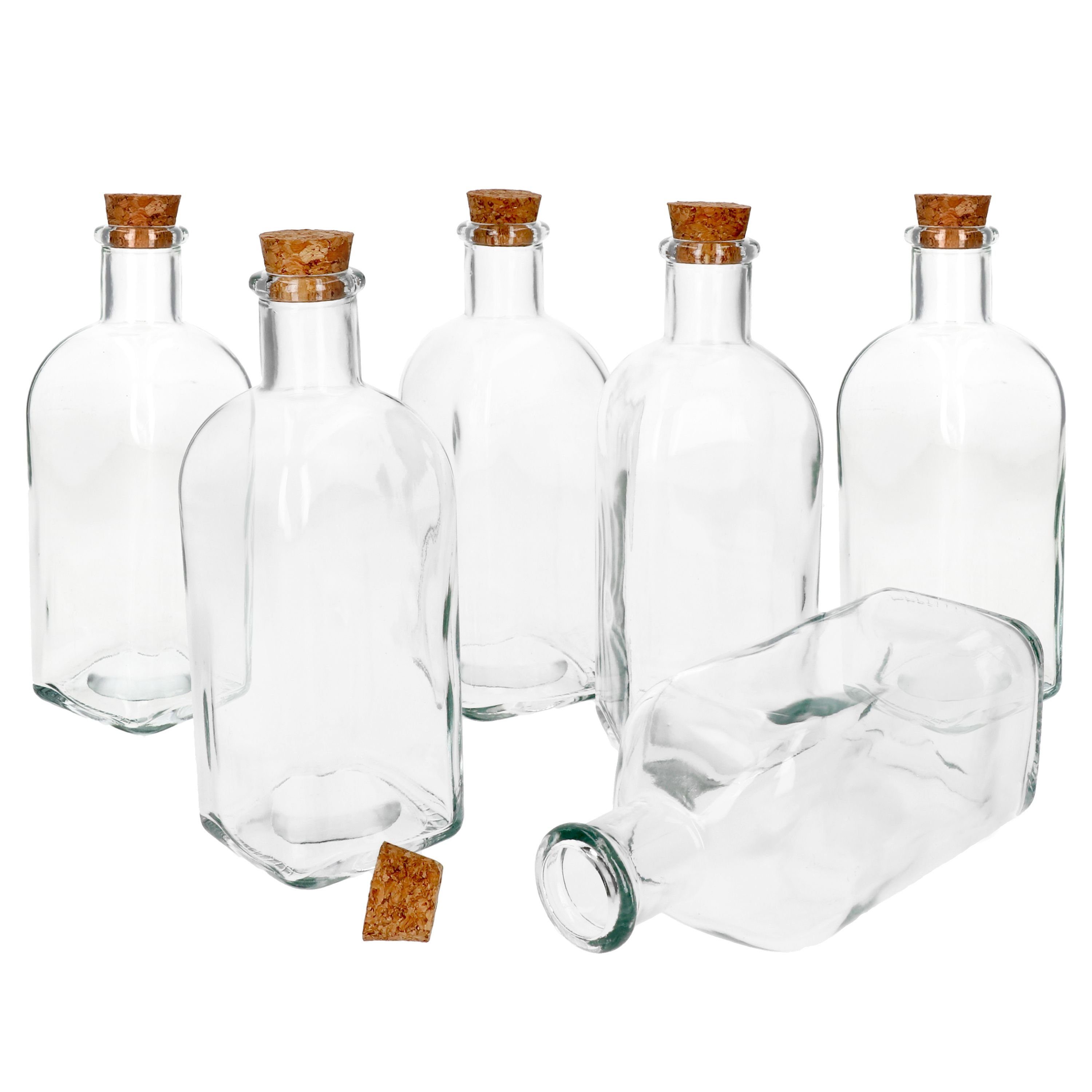 MamboCat Vorratsglas 6er Set Vivalto Flasche 500ml Korkverschluss 79886, Glas