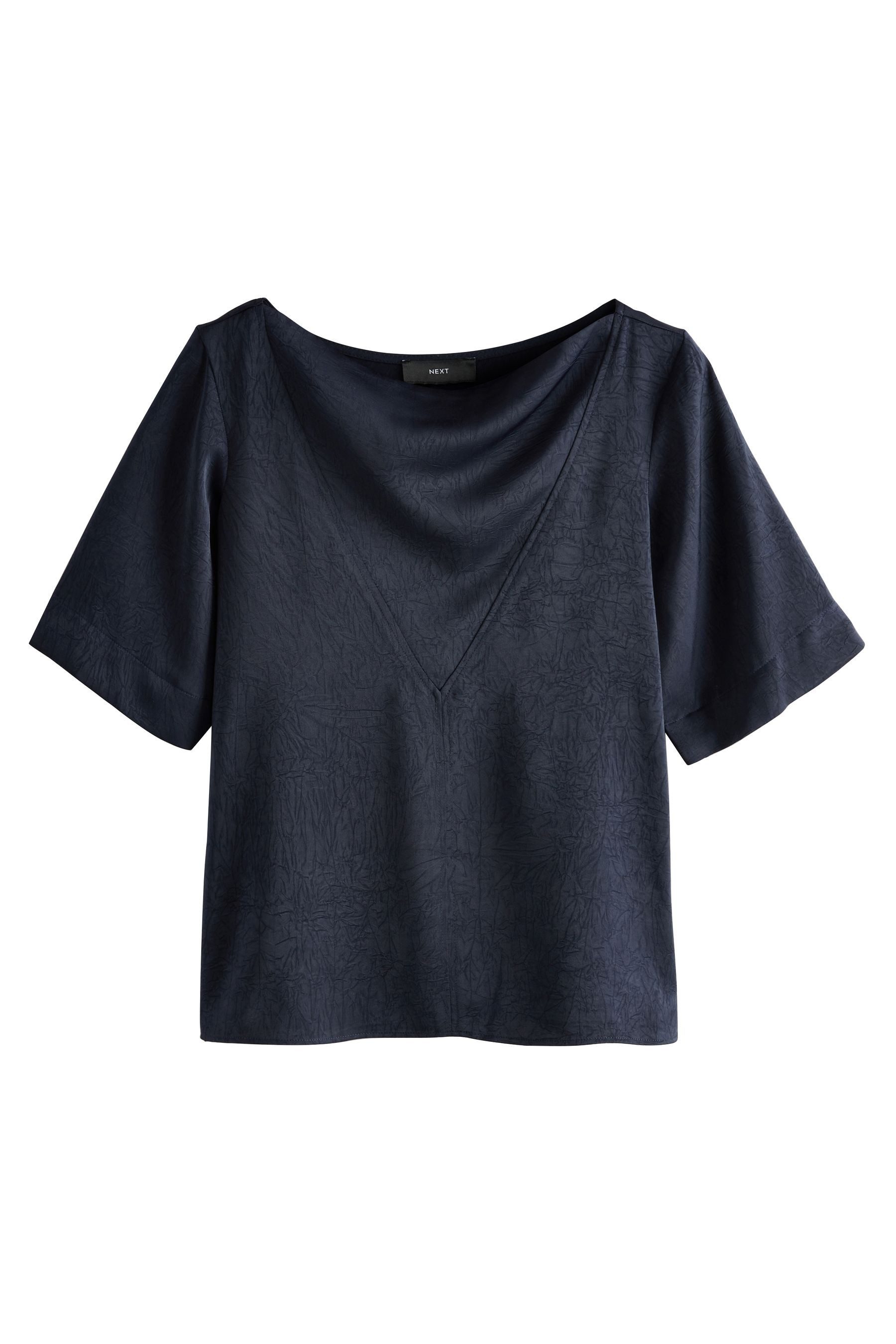 Next Shirtbluse Satin-Kurzamoberteil in Knitteroptik (1-tlg) günstig online kaufen