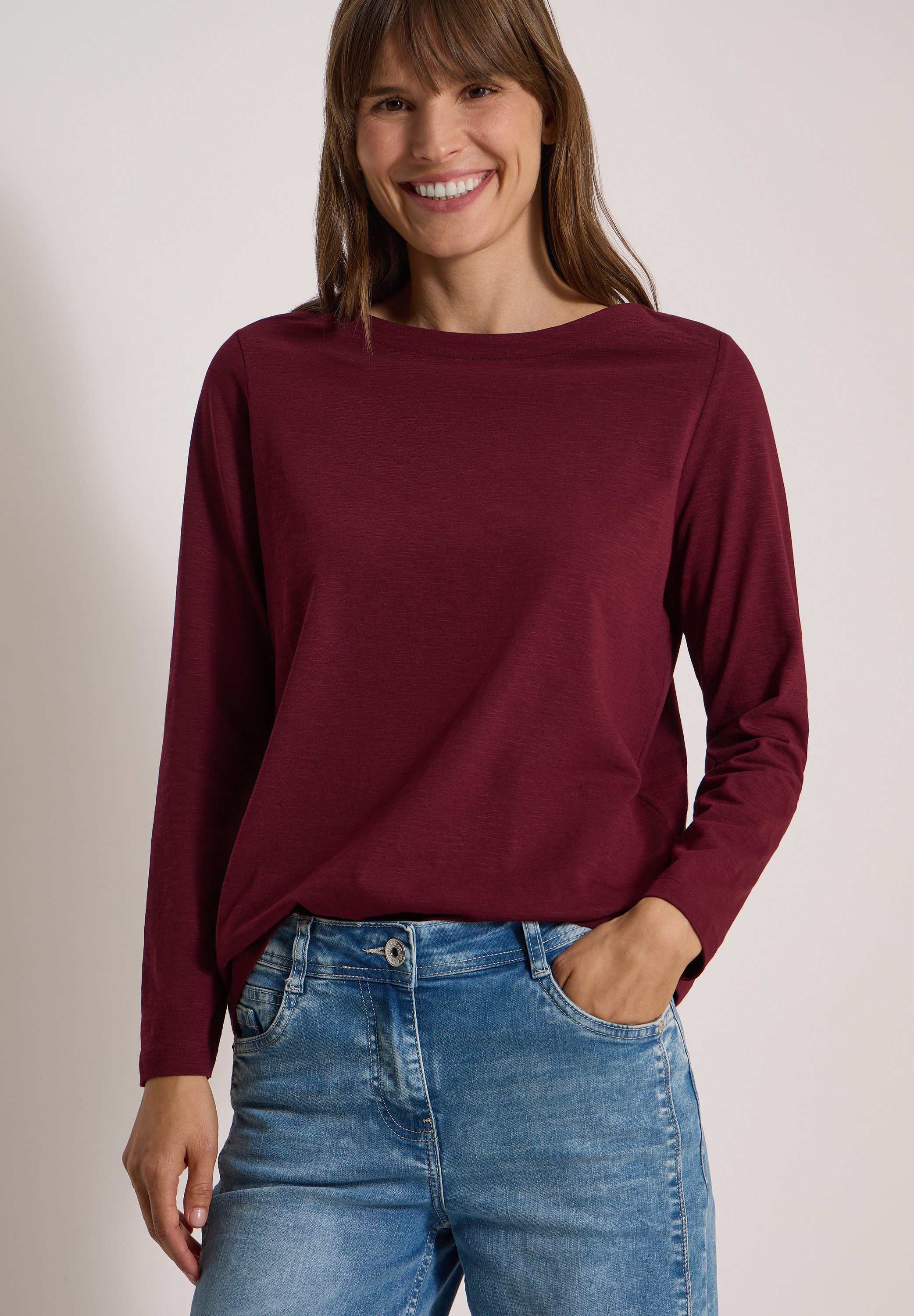 CECIL Langarmshirt mit U-Boot-Ausschnitt