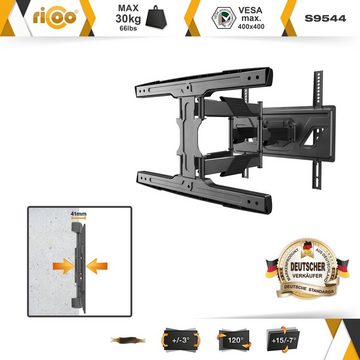 RICOO S9544 TV-Wandhalterung, (bis 65 Zoll, schwenkbar neigbar ausziehbar Fernseher Halter universal VESA 400x400)